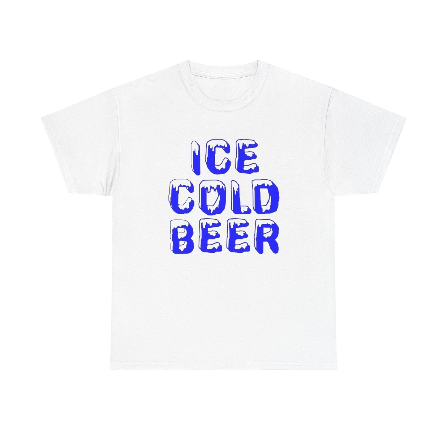 Ice Cold Beer Retro Graphic T Shirt ADULT Unisex Heavy Cotton Tee