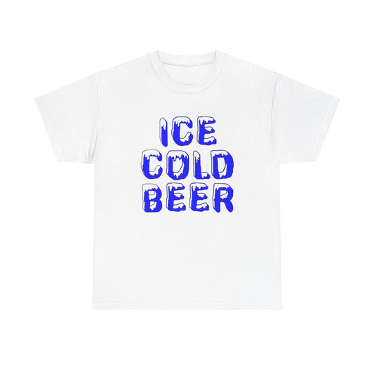 Ice Cold Beer Retro Graphic T Shirt ADULT Unisex Heavy Cotton Tee