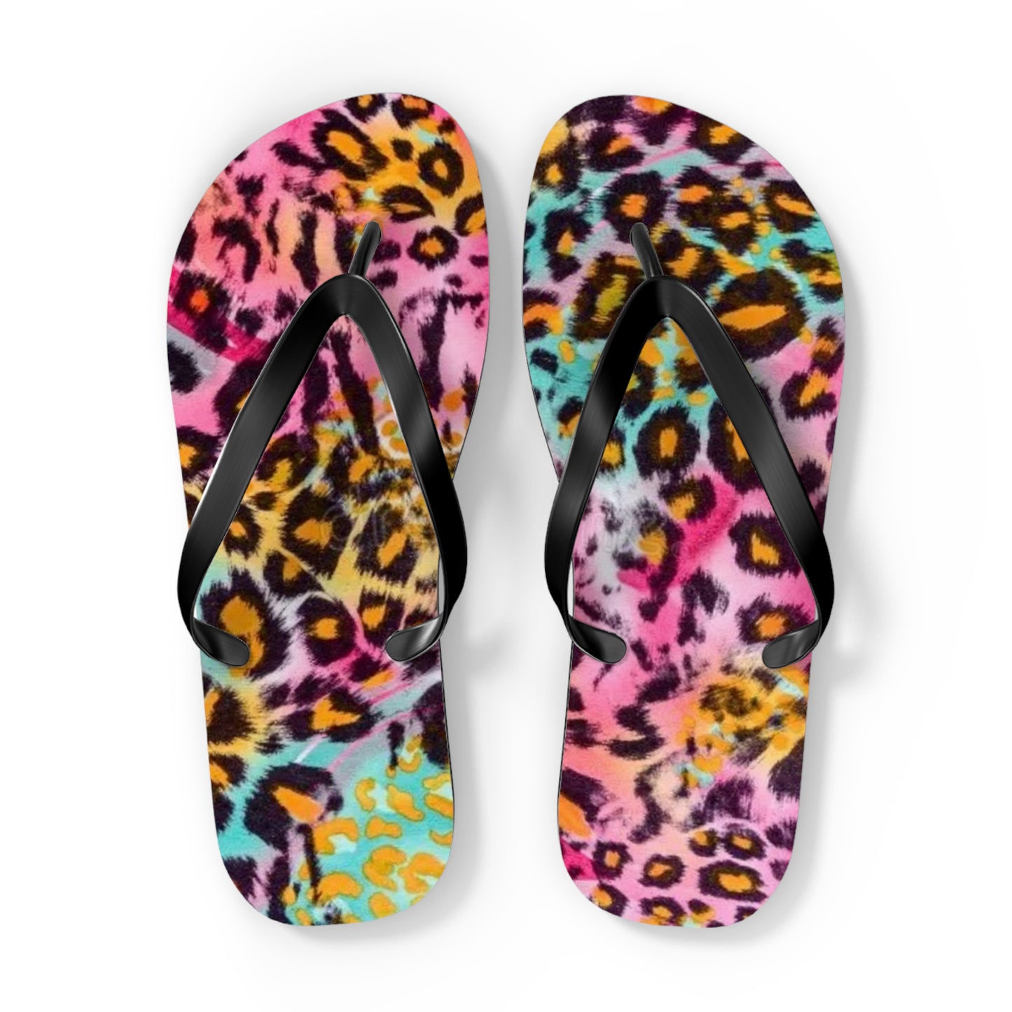 Pink Cheetah Beach Sandals, Slides for Summer, Flip Flops, Water Resistant