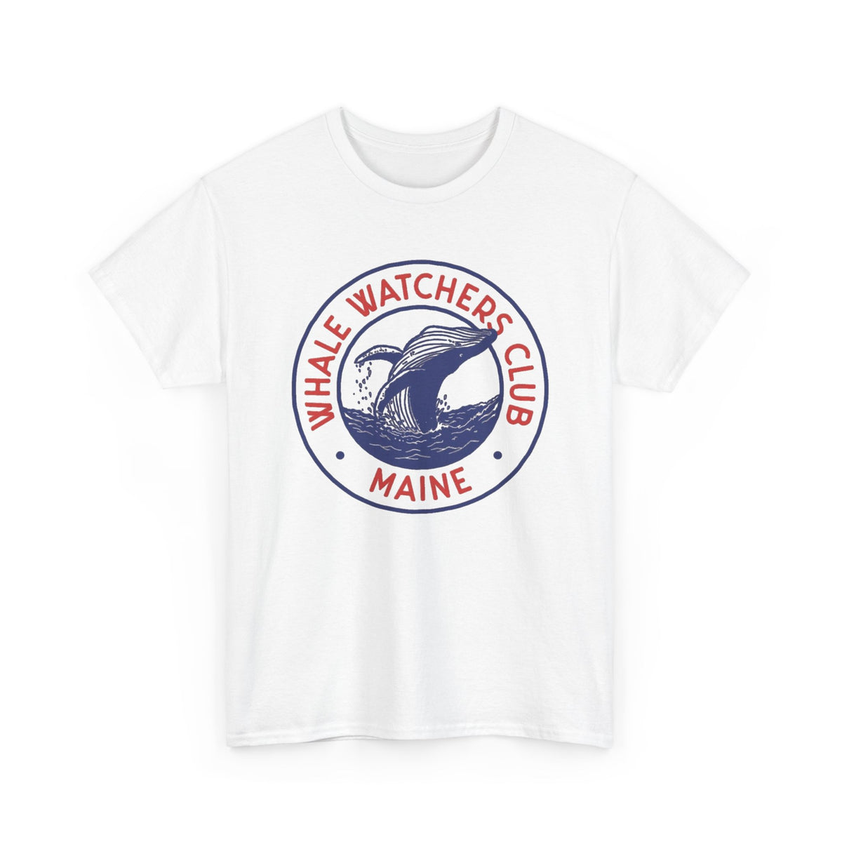 Whale Watchers Club Maine Tee | Whale Graphic T-Shirt Men's Graphic T Shirt