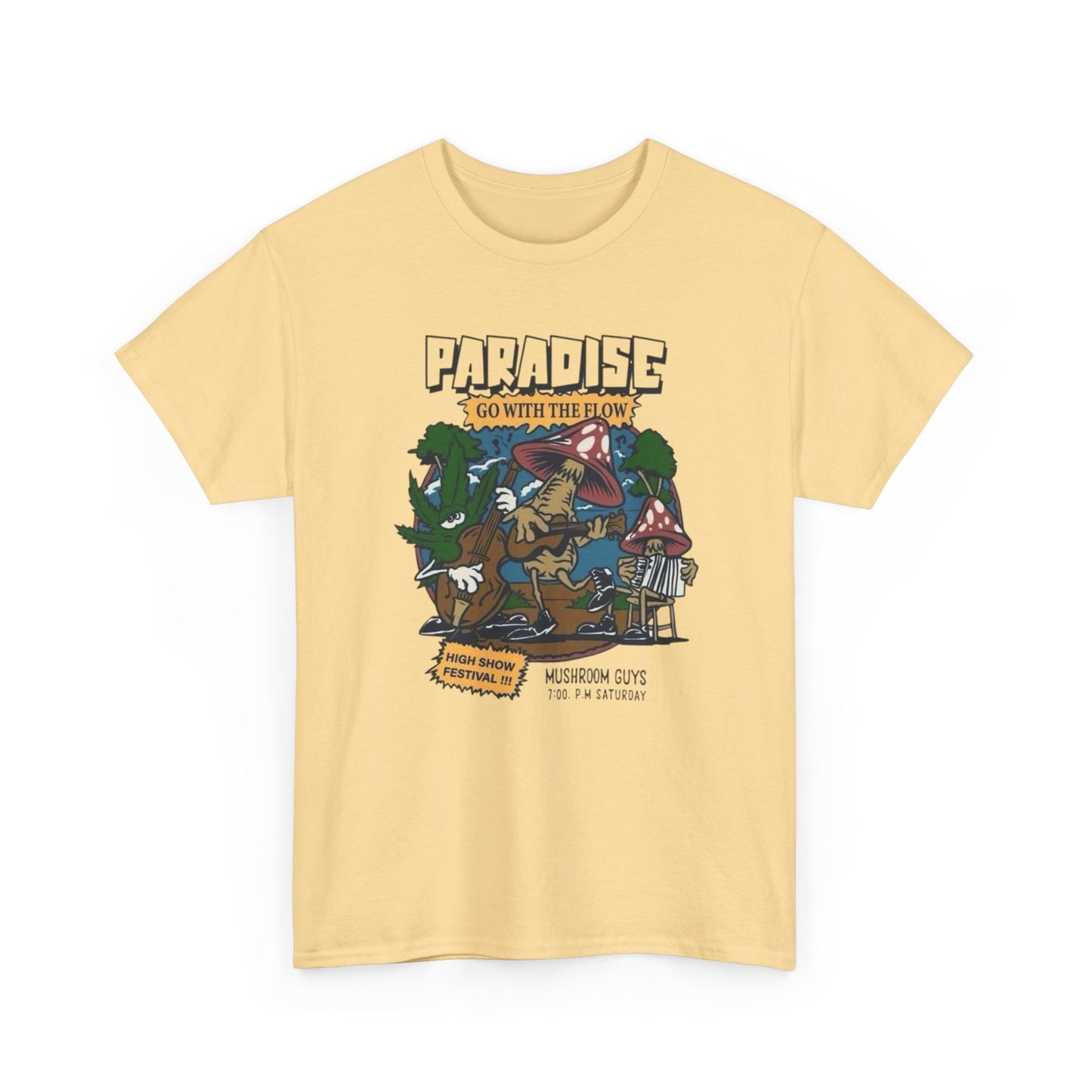 Mushroom Paradise T Shirt Graphic Unisex Heavy Cotton Tee NEW GIFT