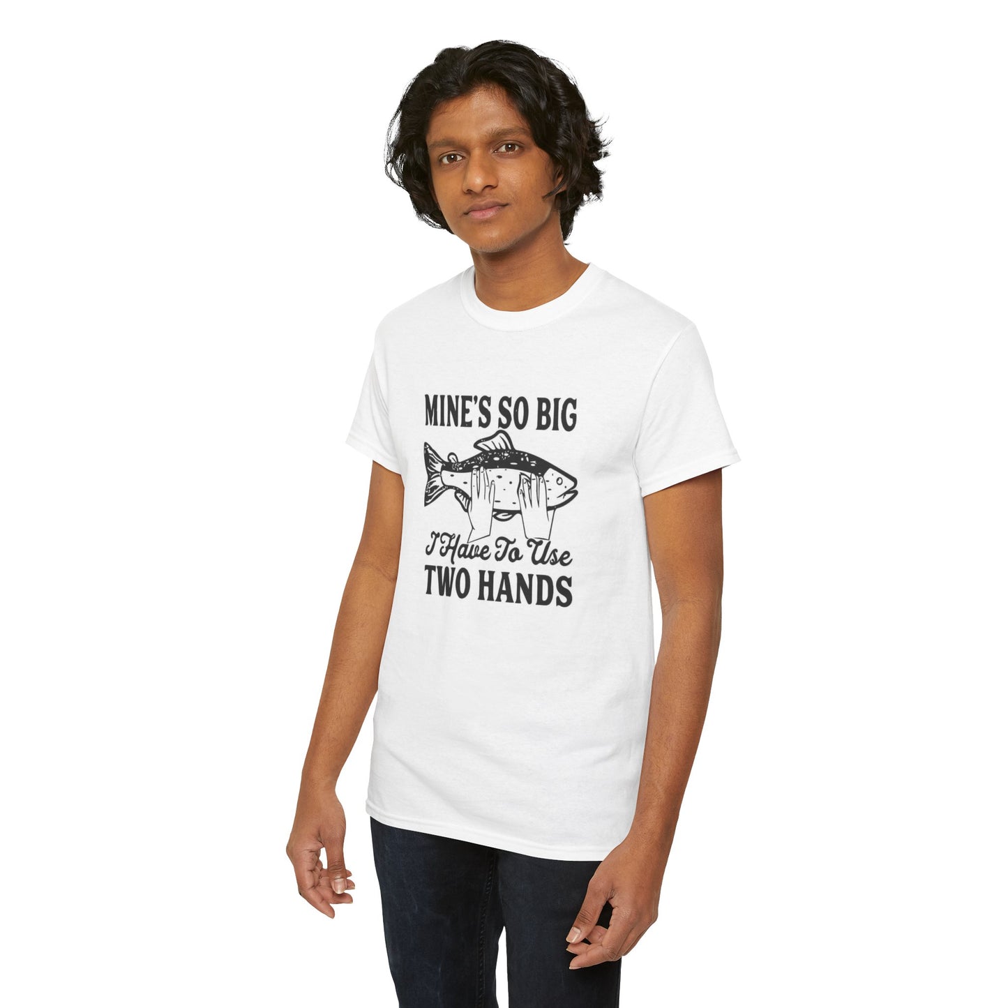 Funny Fishing Graphic T Shirt Big Jokes Humor Men's Heavy Cotton Tee