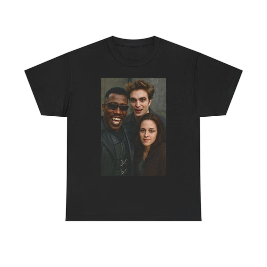 Blade And Twilight Funny Graphic Vampires T Shirt Unisex Heavy Cotton Tee