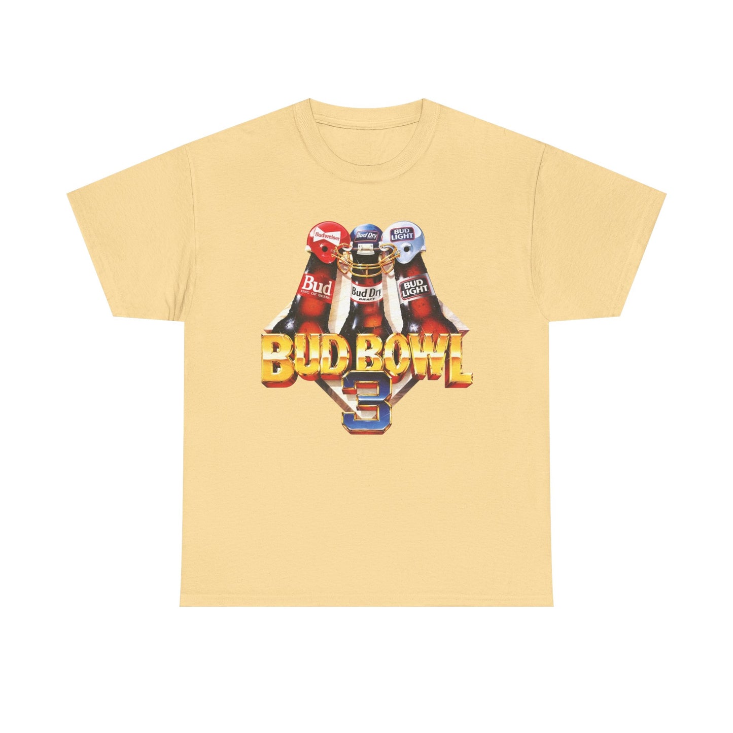 Bud Bowl Vintage Beer Graphic T-Shirt Unisex Heavy Cotton Tee Gift NEW
