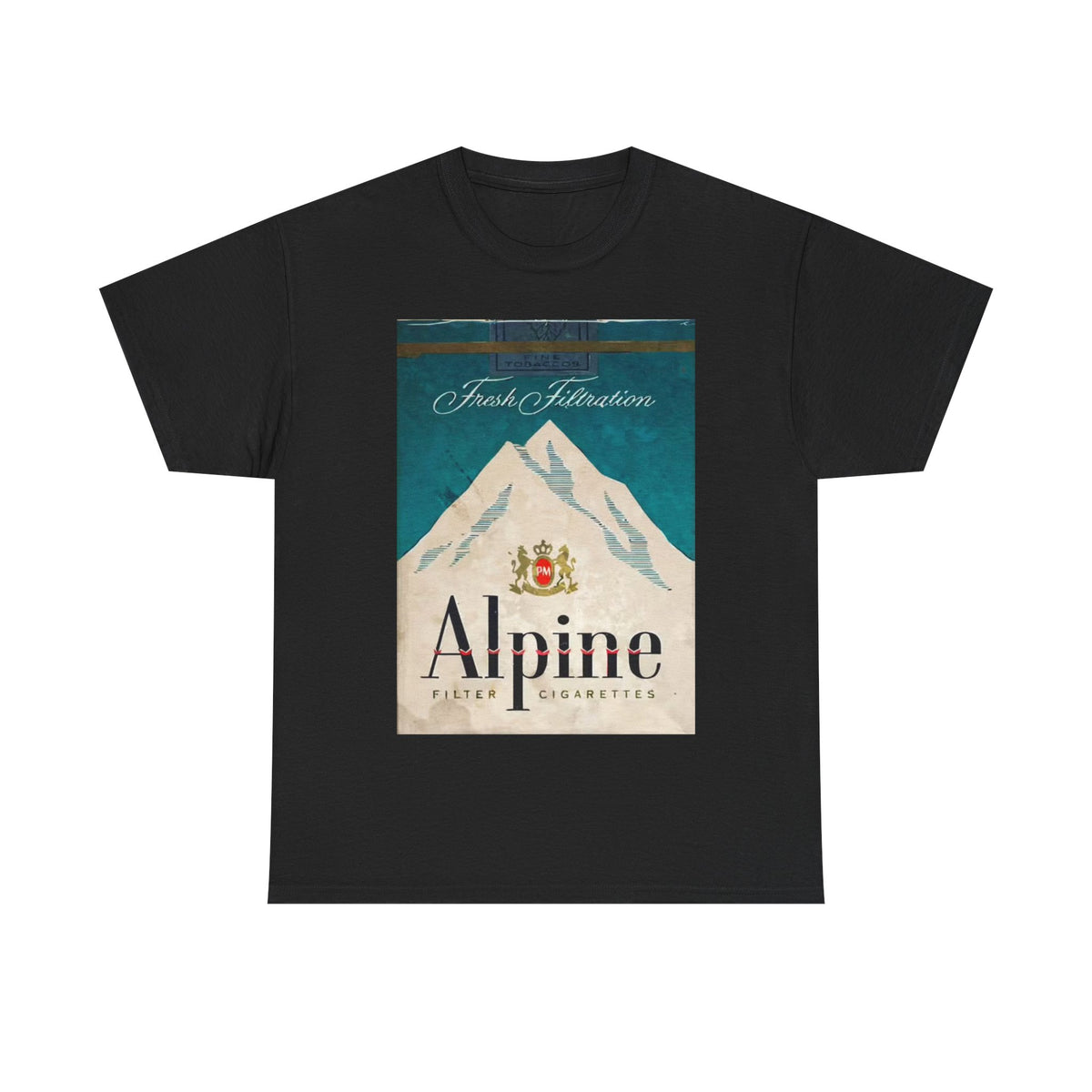 Alpine Cigarette Poster Tshirt Vintage NewPort Menthol Retro Unisex Heavy Cotton