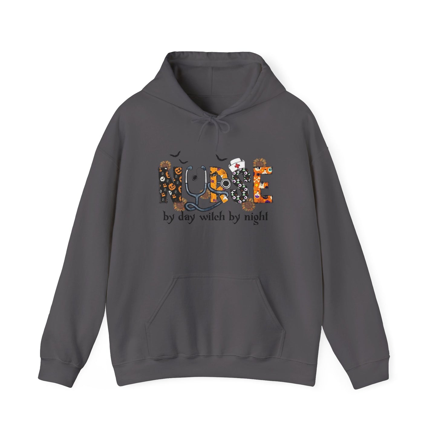 Nurse By Day Witch By Night Graphic Hoodie Unisex Heavy Blend™ Hooded Sweatshirt