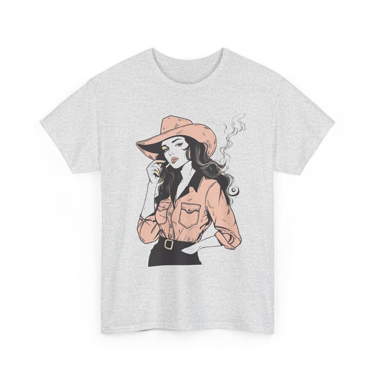 Cowgirl Smoking Vintage Graphic T-Shirt, Unisex Cotton Shirt