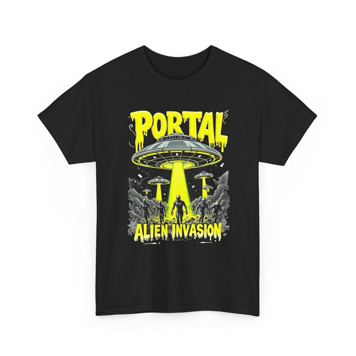 Alien Invasion Portal Graphic T Shirt NEW Unisex Heavy Cotton Tee