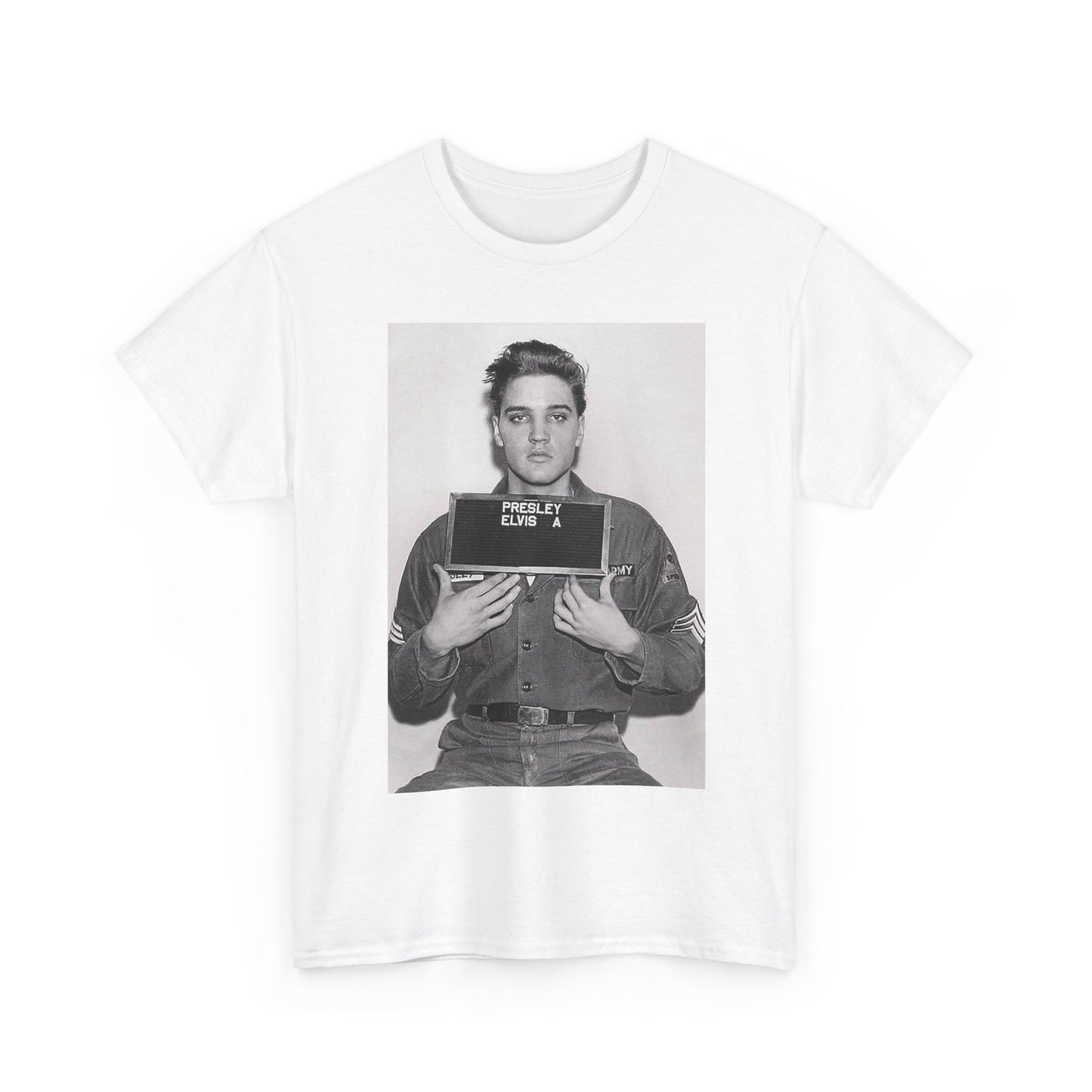 Elvis Presley music rock classics vintage mugshot Heavy Cotton Tee