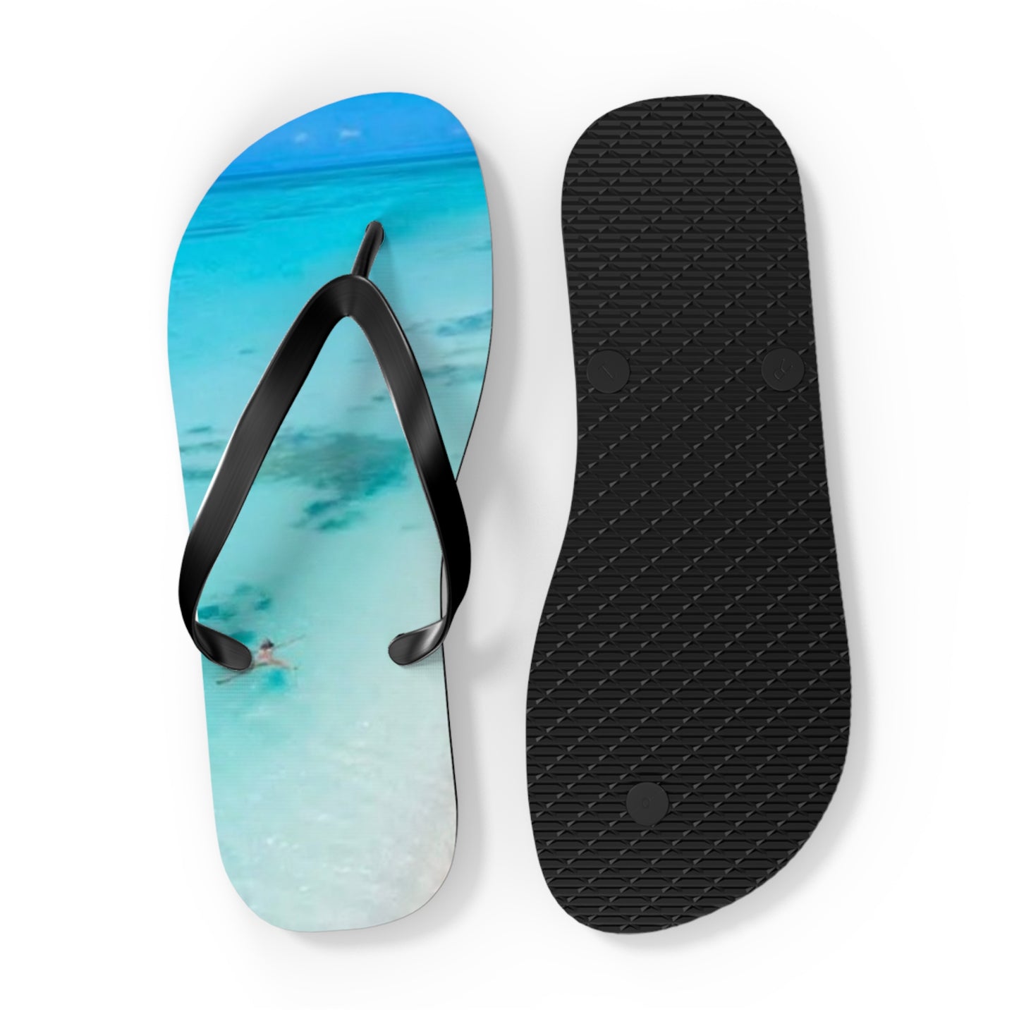 Ocean Beach Graphic Flip Flops, Sandals Slides, Summer Footwear, Brand New