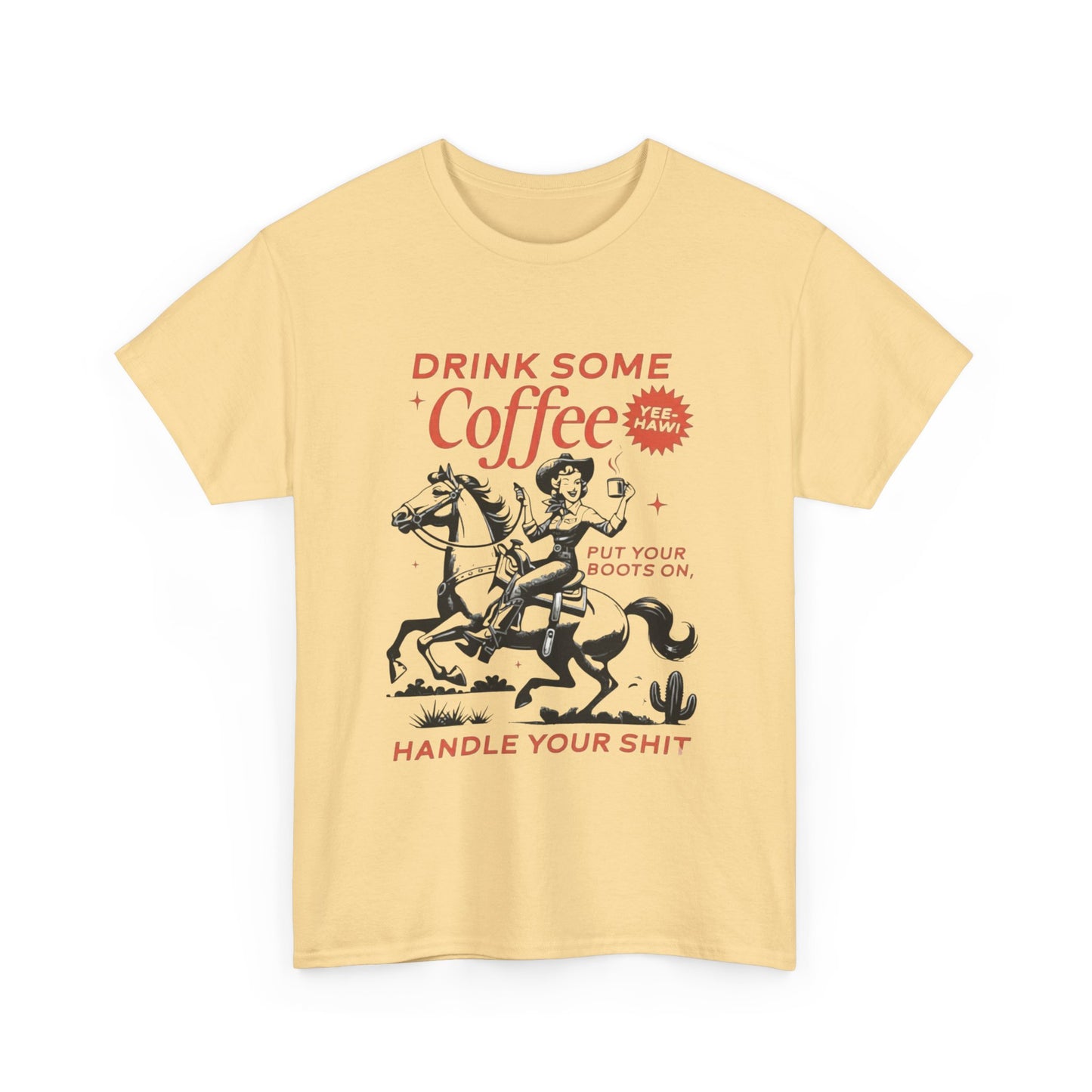 Drink Some Coffee Funny Graphic T Shirt NEW ADULT TEE VINTAGE