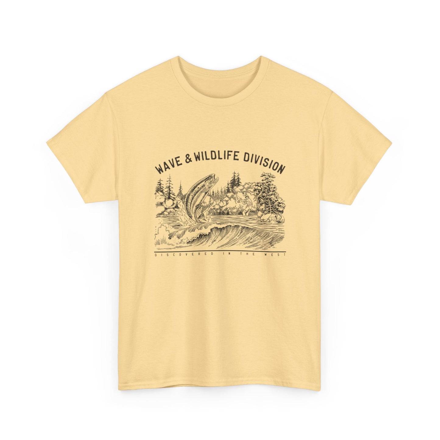 Wave And Wildlife Division Graphic T Shirt Unisex Heavy Cotton Tee
