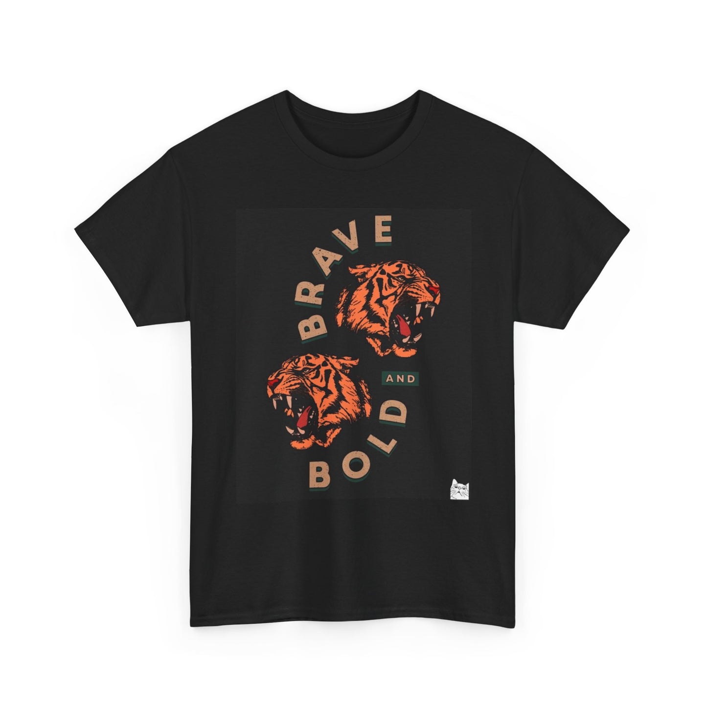 Bold And Brave Tigers Graphic T Shirt Vintage Unisex Heavy Cotton Tee