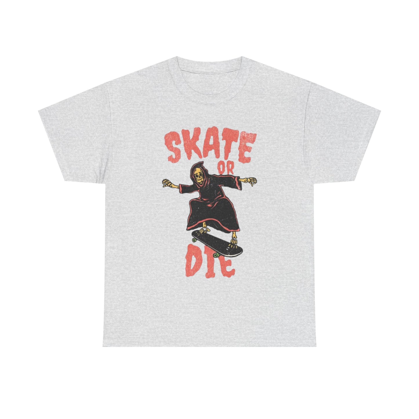 Skate Or Die Shirt Retro Skateboarding Dunks Skeleton Unisex Heavy Cotton Tee
