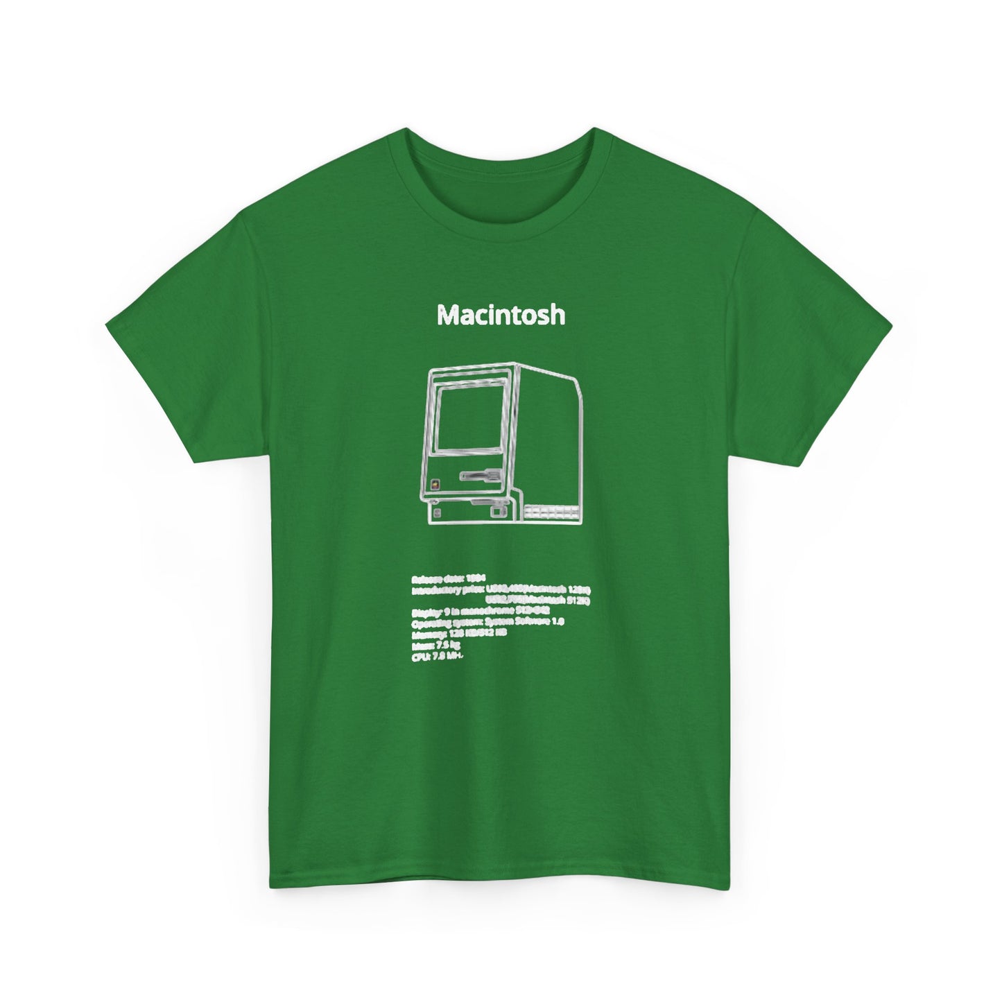 Macintosh Computer Graphic T Shirt Retro Tech Unisex Heavy Cotton Tee