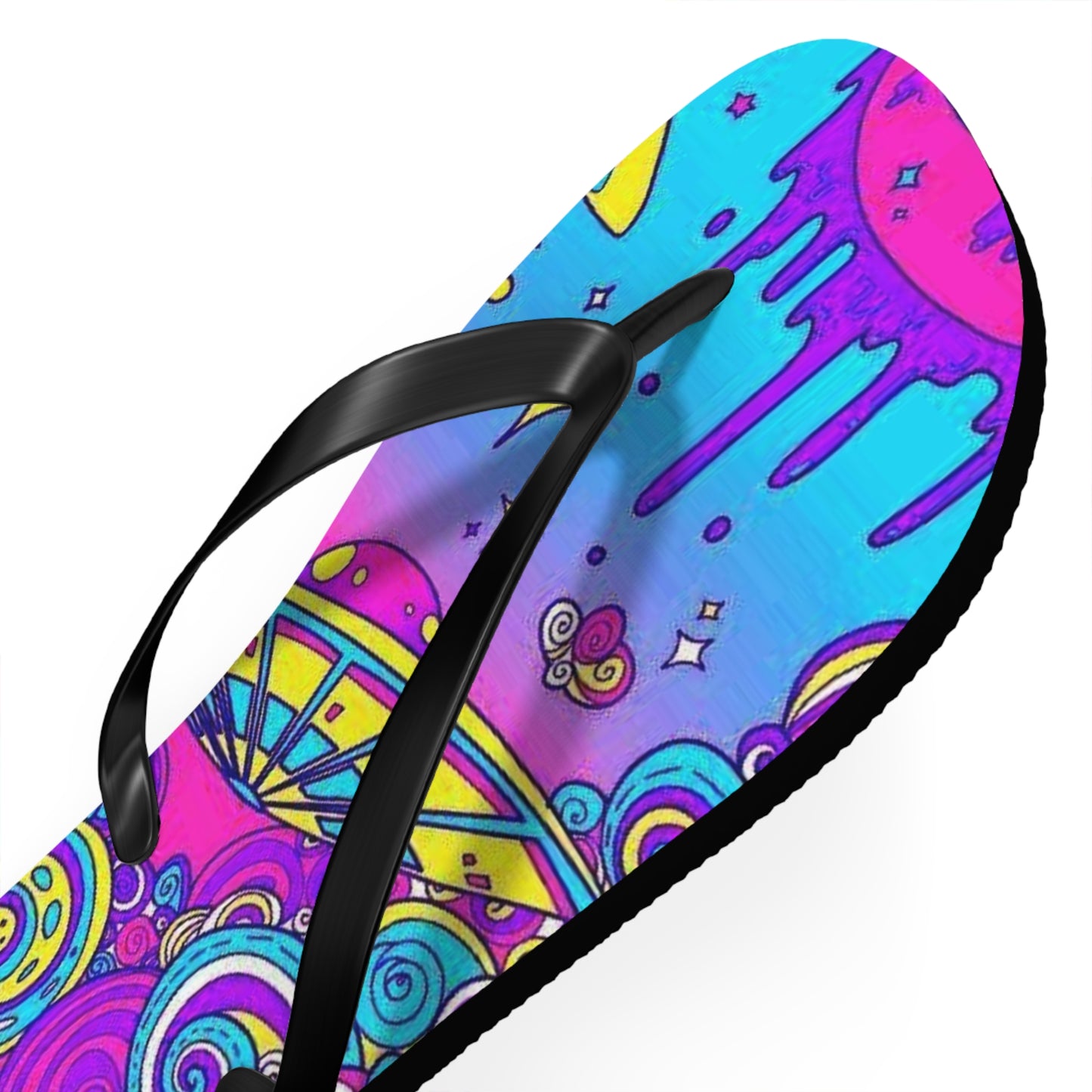 Neon Drip Beach Sandals, Slides for Summer, Flip Flops, Water Resistant