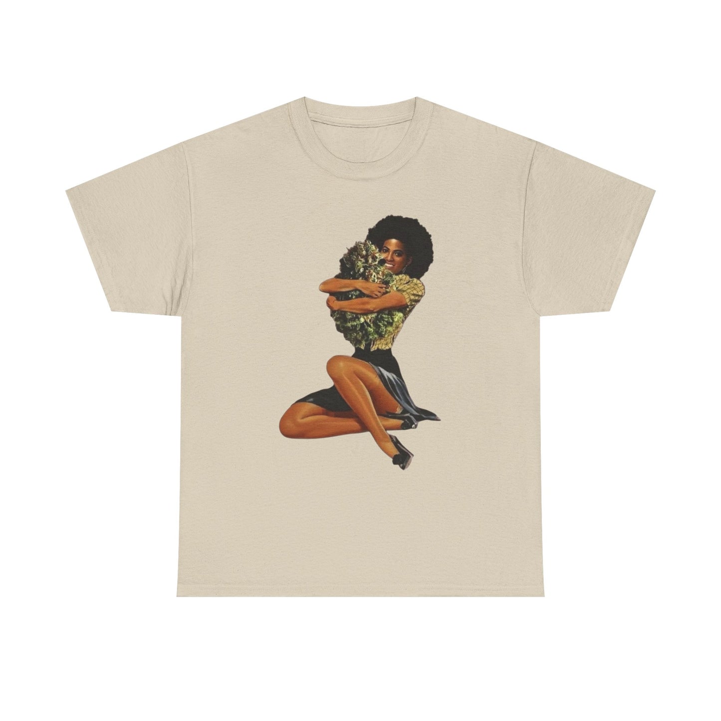 Weed Hugs Vintage Graphic T-Shirt Womens Comfy Cotton Tee NEW