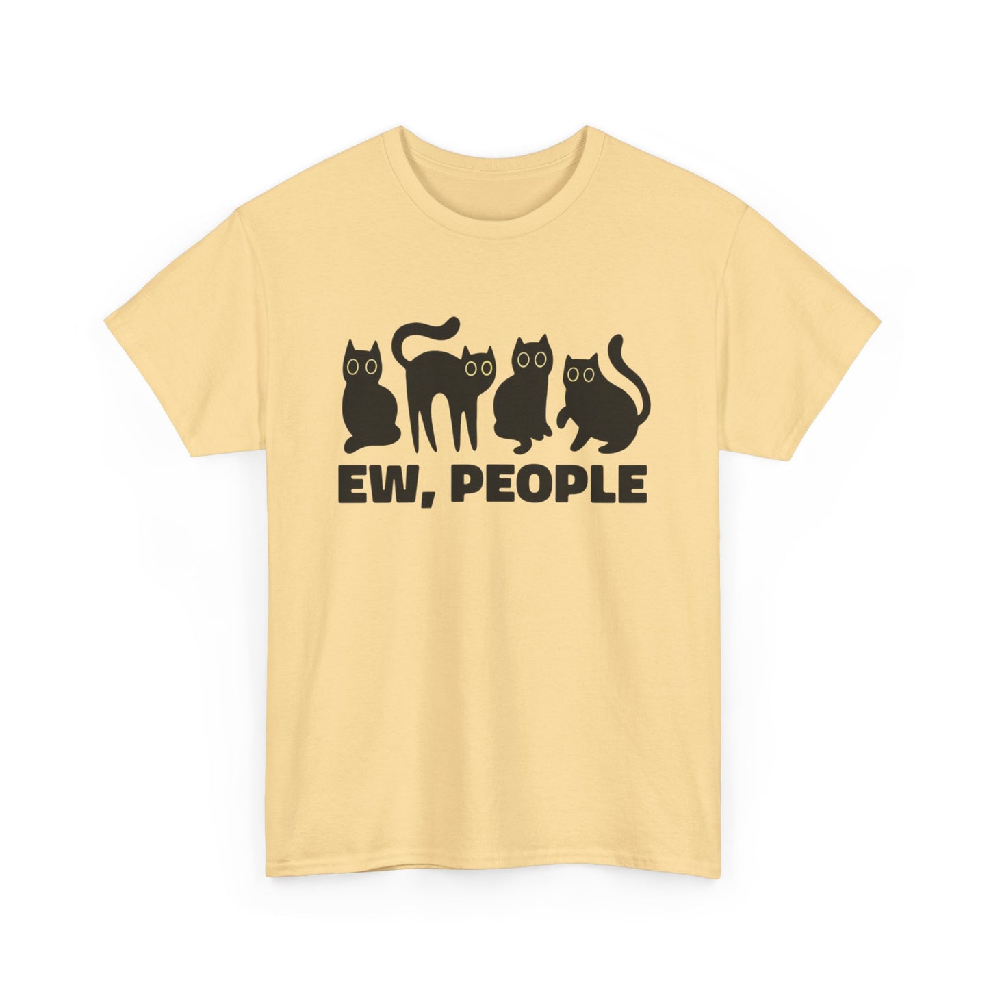 EW People Cat Funny Graphic T-Shirt Unisex Heavy Cotton Tee Gift