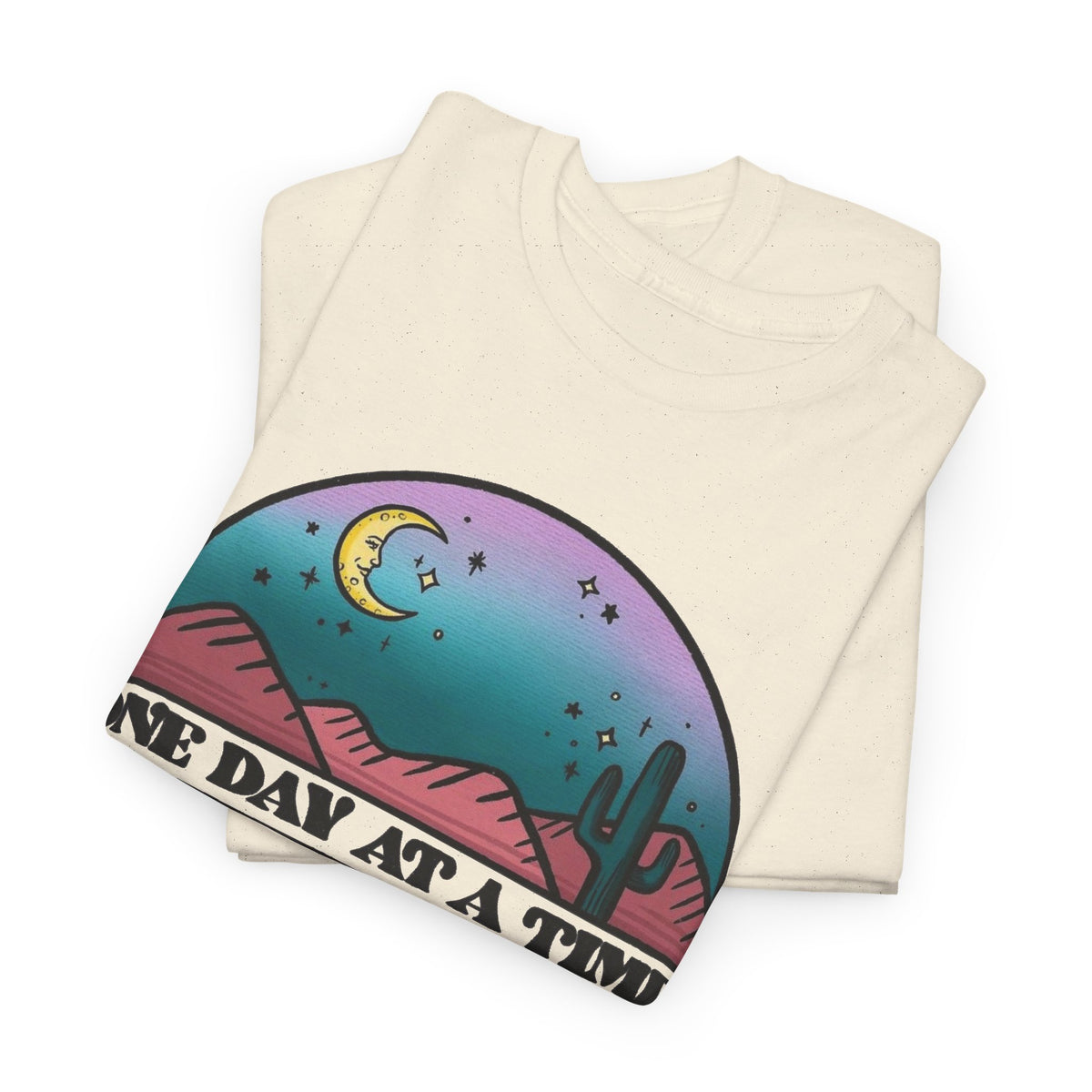 One Day At A Time Graphic T Shirt Men's Heavy Cotton Tee