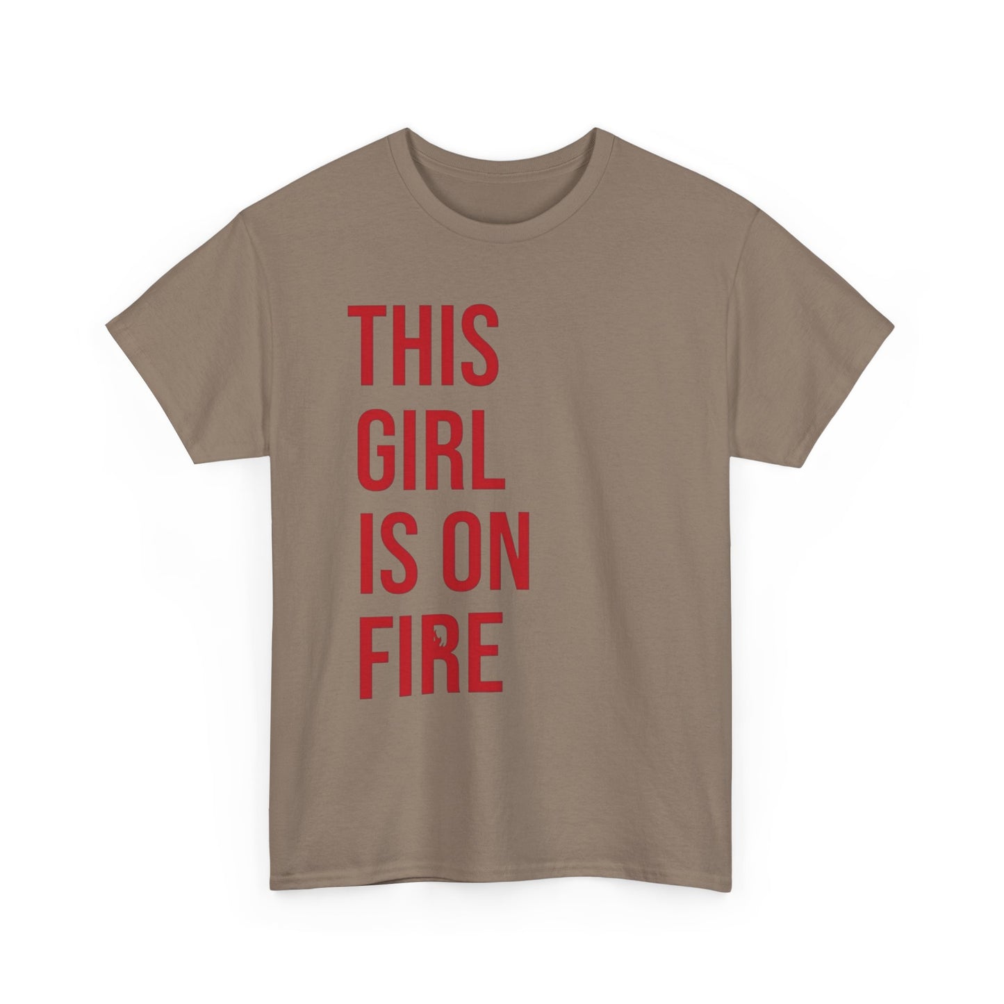 This Girl Is On Fire Graphic T Shirt Unisex Heavy Cotton Tee GIFT