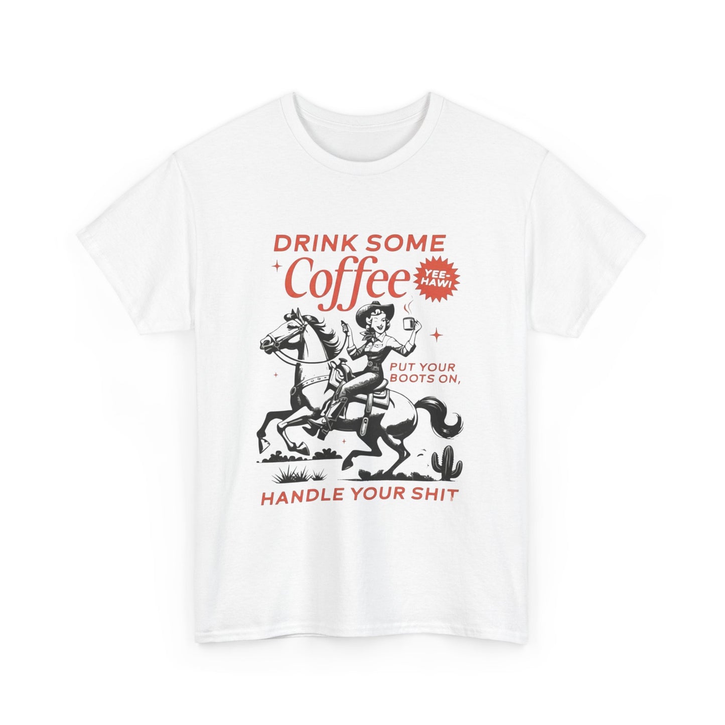 Drink Some Coffee Funny Graphic T Shirt NEW ADULT TEE VINTAGE