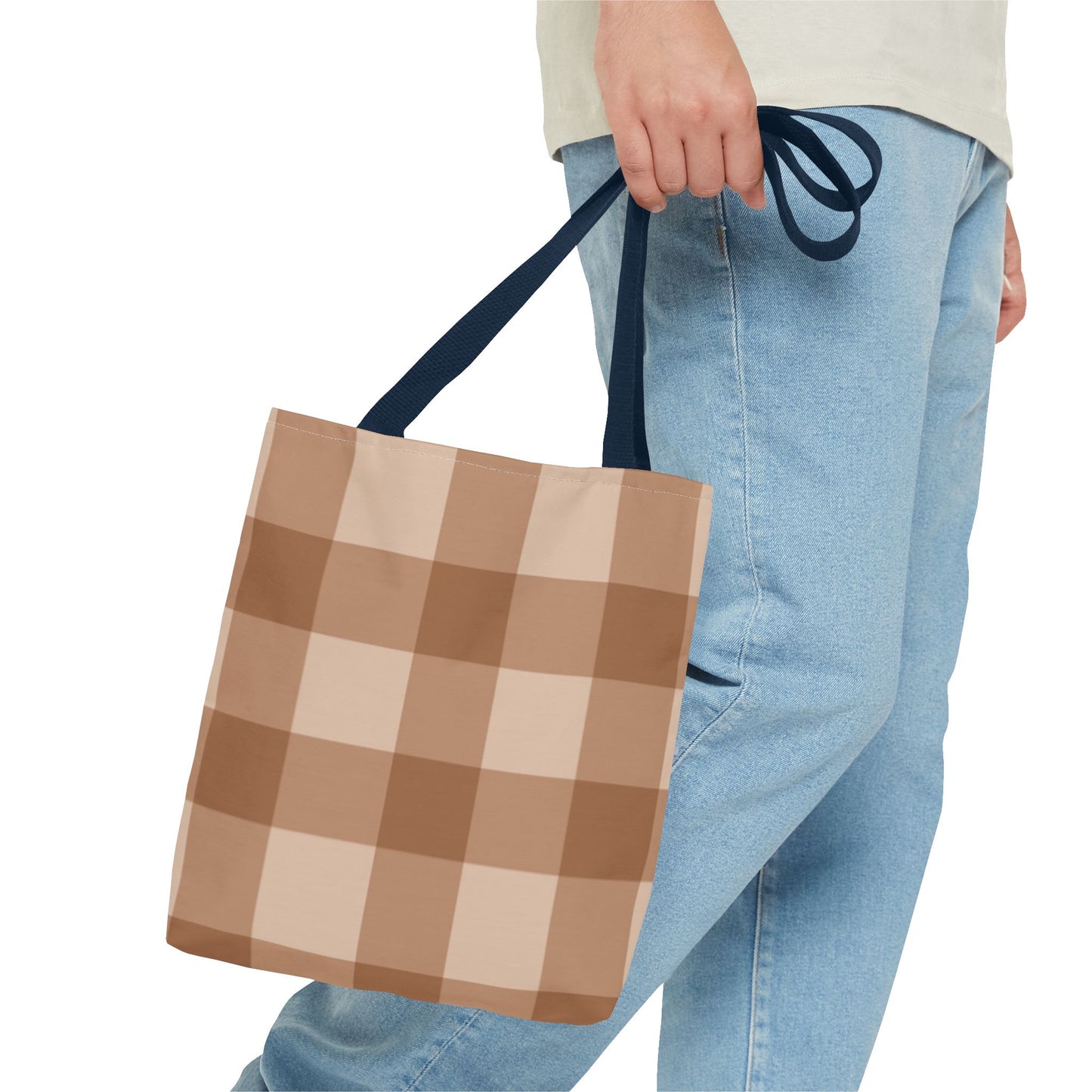 Brown Checkered All Over Print BRAND NEW Purse - Pocketbook - Travel Tote Bag