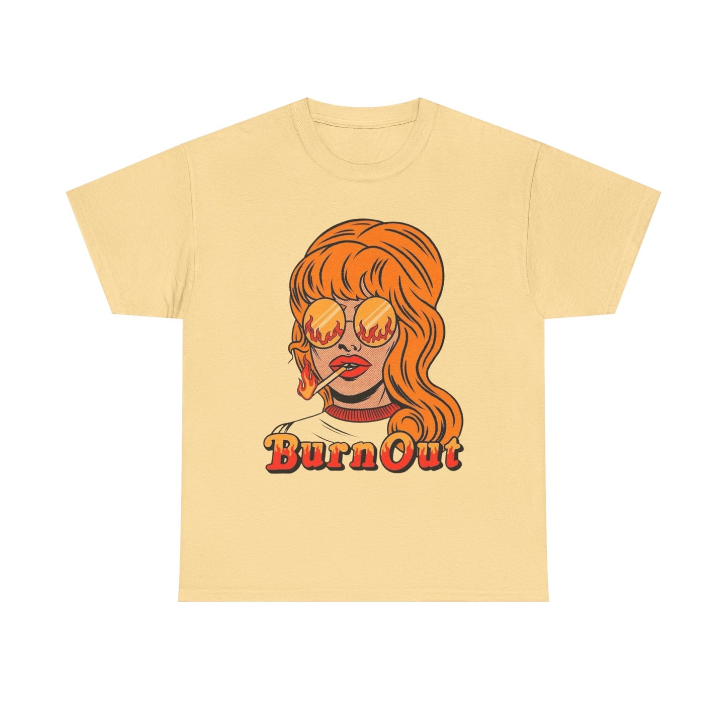 Burn Out Retro Graphic T Shirt ADULT NEW Heavy Cotton Tee