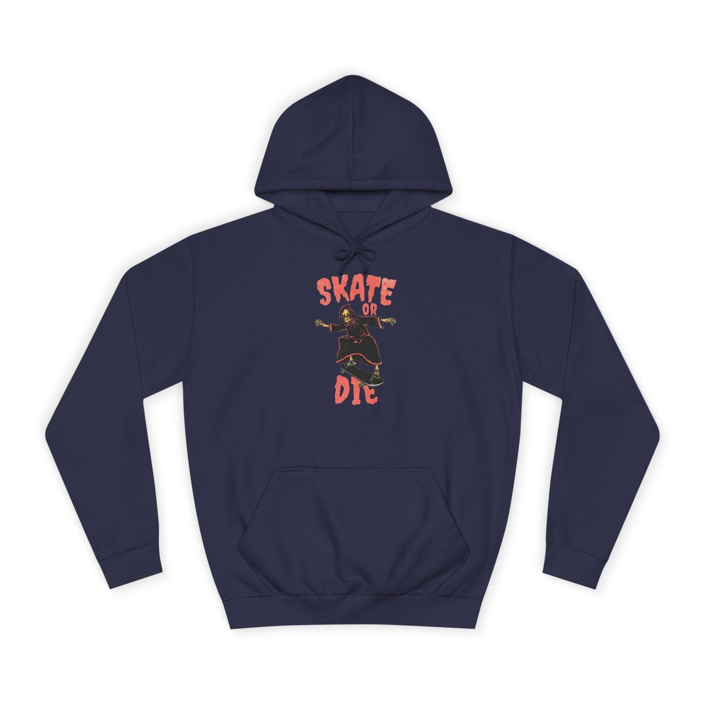 Skate Or Die Hoodie Graphic Skateboarding Grim Reaper Unisex College Hoodie