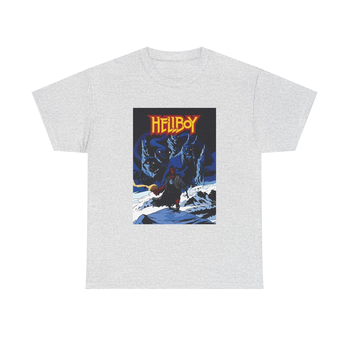 Hellboy Movie Poster Shirt Retro Cartoon Graphic Unisex Heavy Cotton Tee