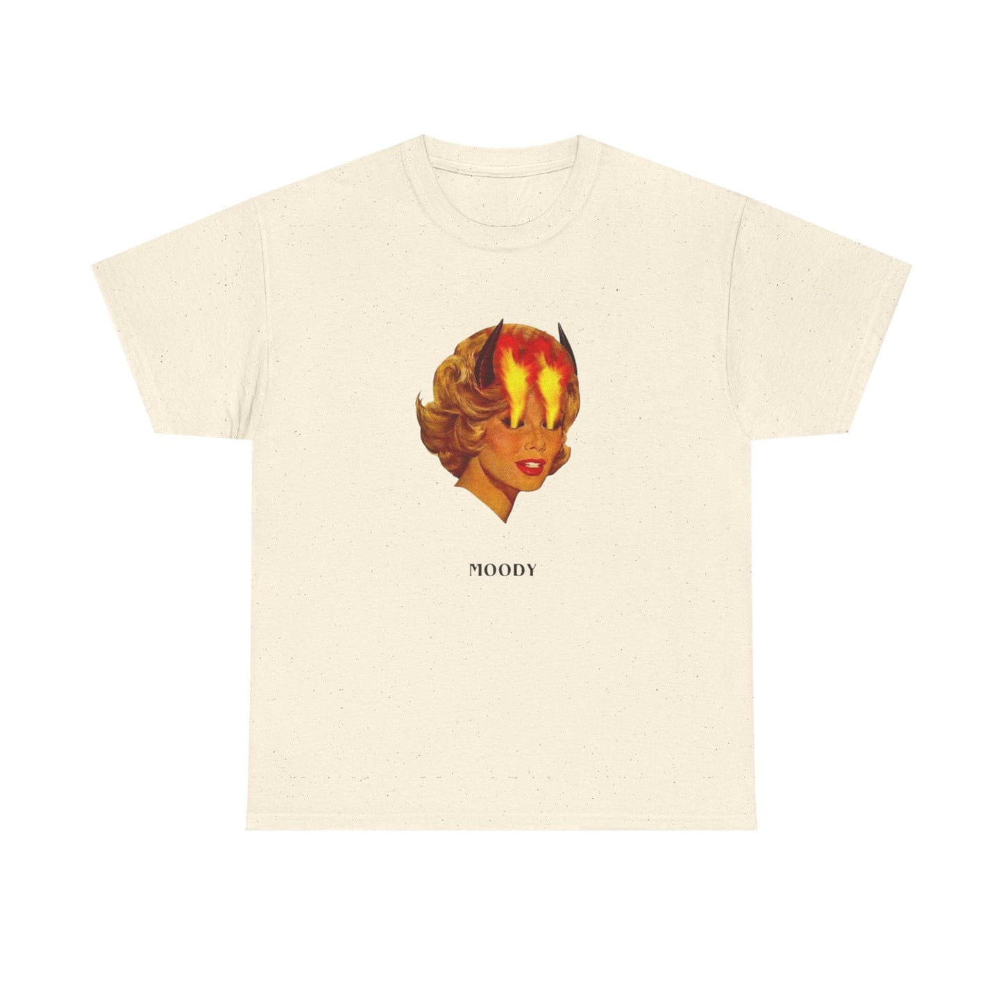 Moody Fire Eyes Model Vintage Graphic T-Shirt Women's Heavy Comfy Cotton Tee