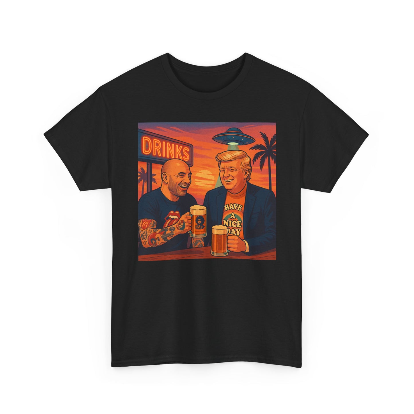 Rogan Have A Nice Day Graphic T Shirt Trump JRE Funny Unisex Heavy Cotton Tee