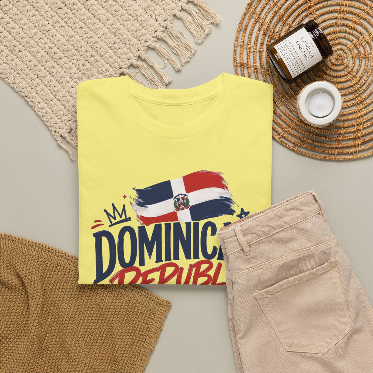 Dominican Republic Graphic T Shirt Men's Flag Retro Heavy Cotton Tee