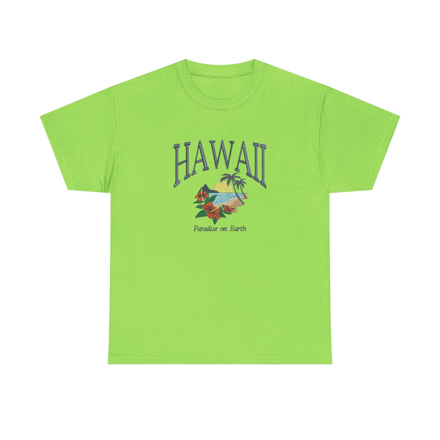 Hawaii Paradise On Earth Graphic T Shirt NEW Unisex Heavy Cotton Tee