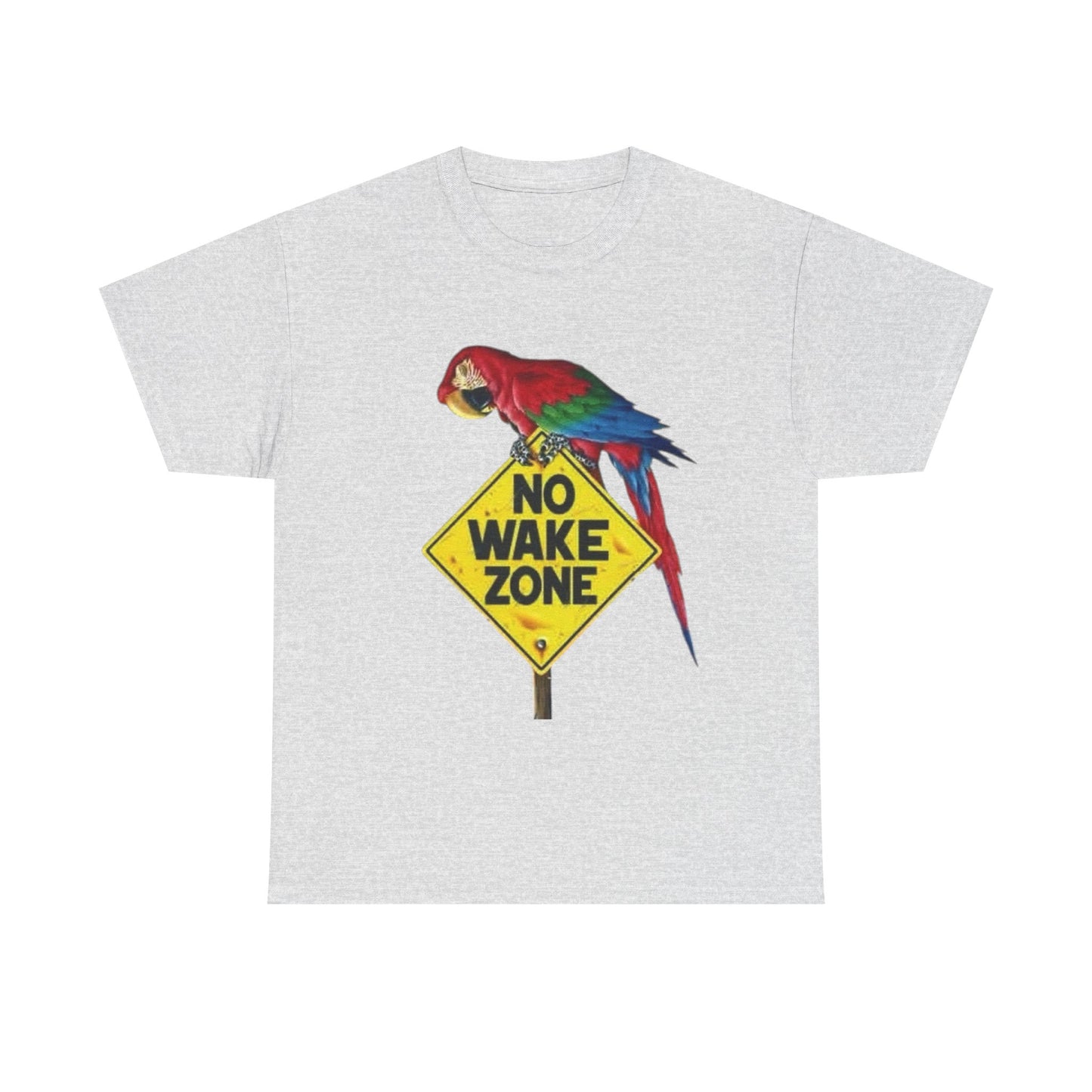 No Wake Zone Parrots Buffett Graphic T-Shirt Unisex Heavy Cotton Tee NEW