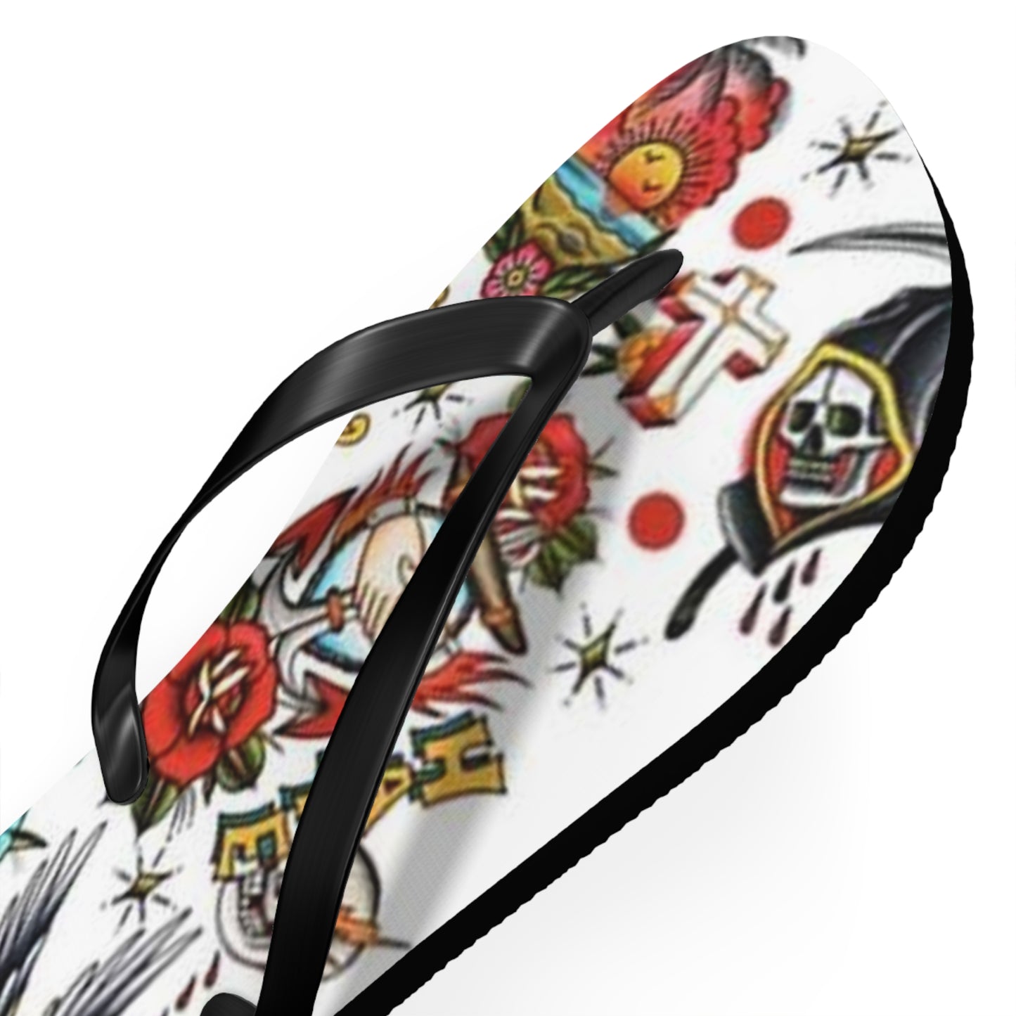 Sailor Jerry Navy Tattoos Sandals, Beach Shoes, Vacation Flip Flops, Pool Slides