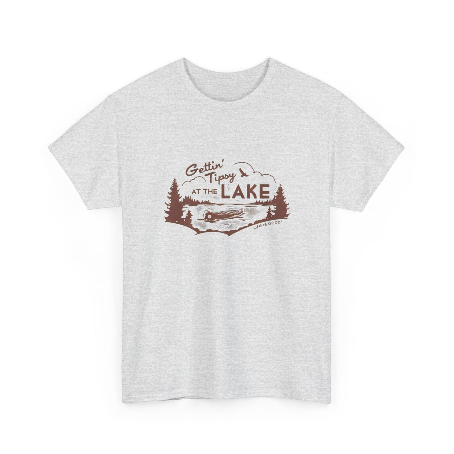 Getting Tipsy At The Lake Graphic T Shirt Unisex Heavy Cotton Tee