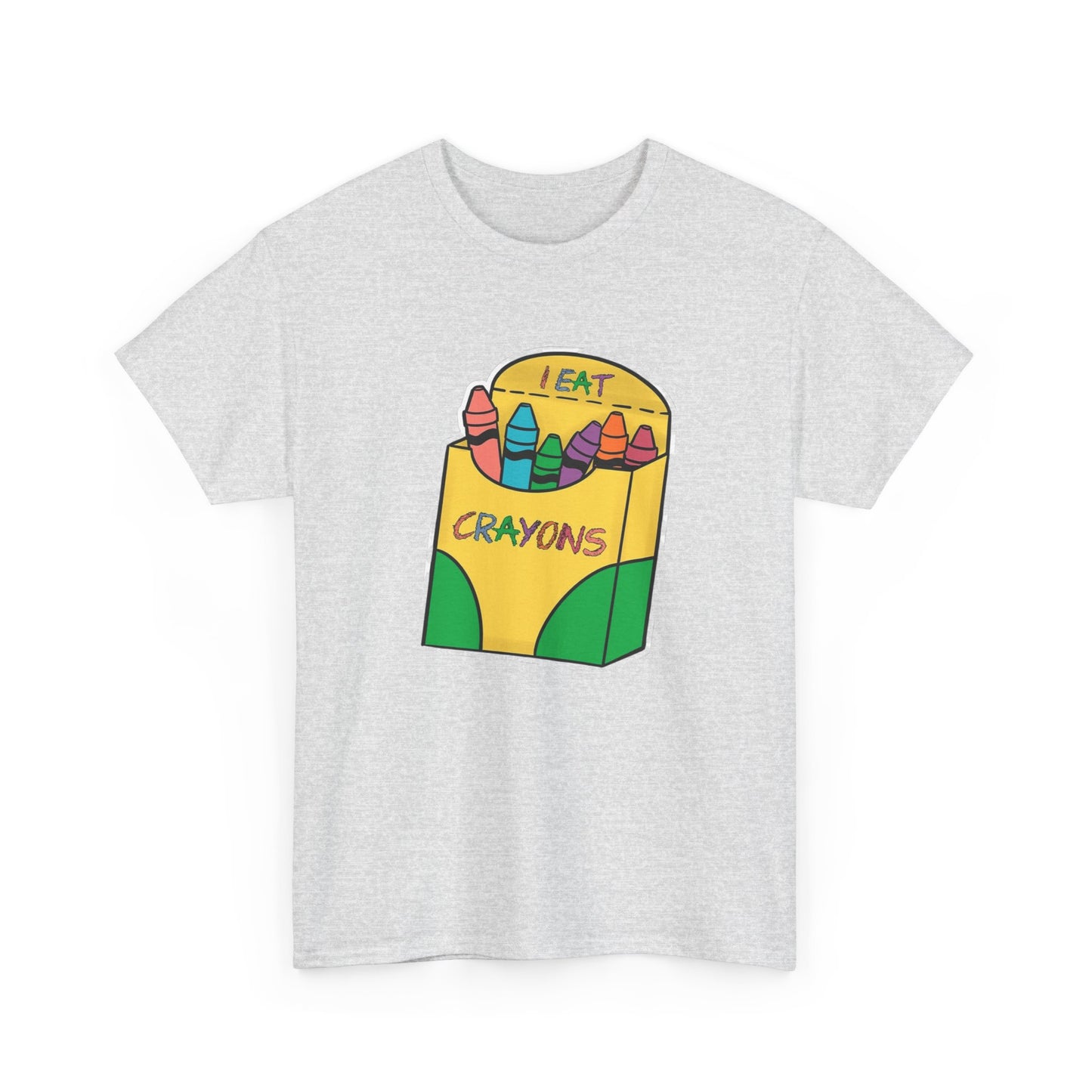 I Eat Crayons Funny Graphic T-Shirt Men's Women's Heavy Cotton Tee NEW GIFT
