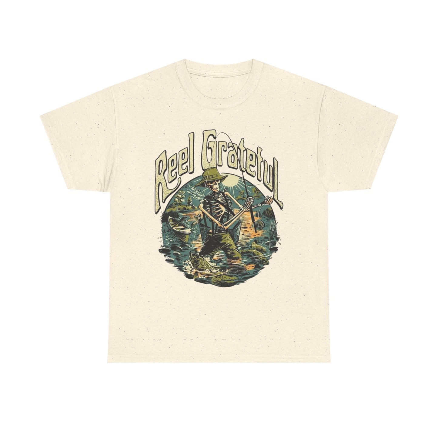 Reel Grateful Fishing Graphic T Shirt Unisex Cotton Tee Gift NEW
