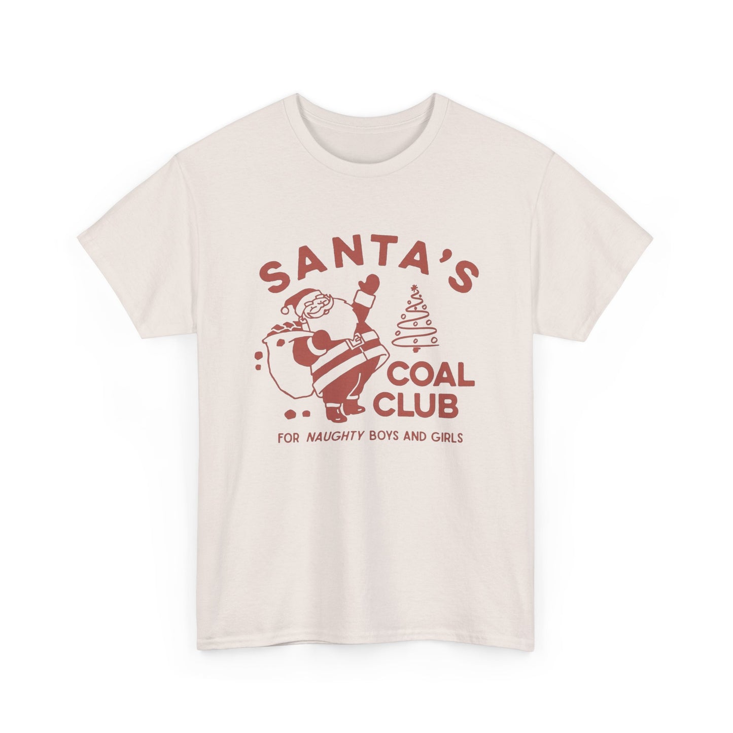 Santa's Coal Club Funny Christmas Graphic T Shirt Unisex NEW Heavy Cotton Tee