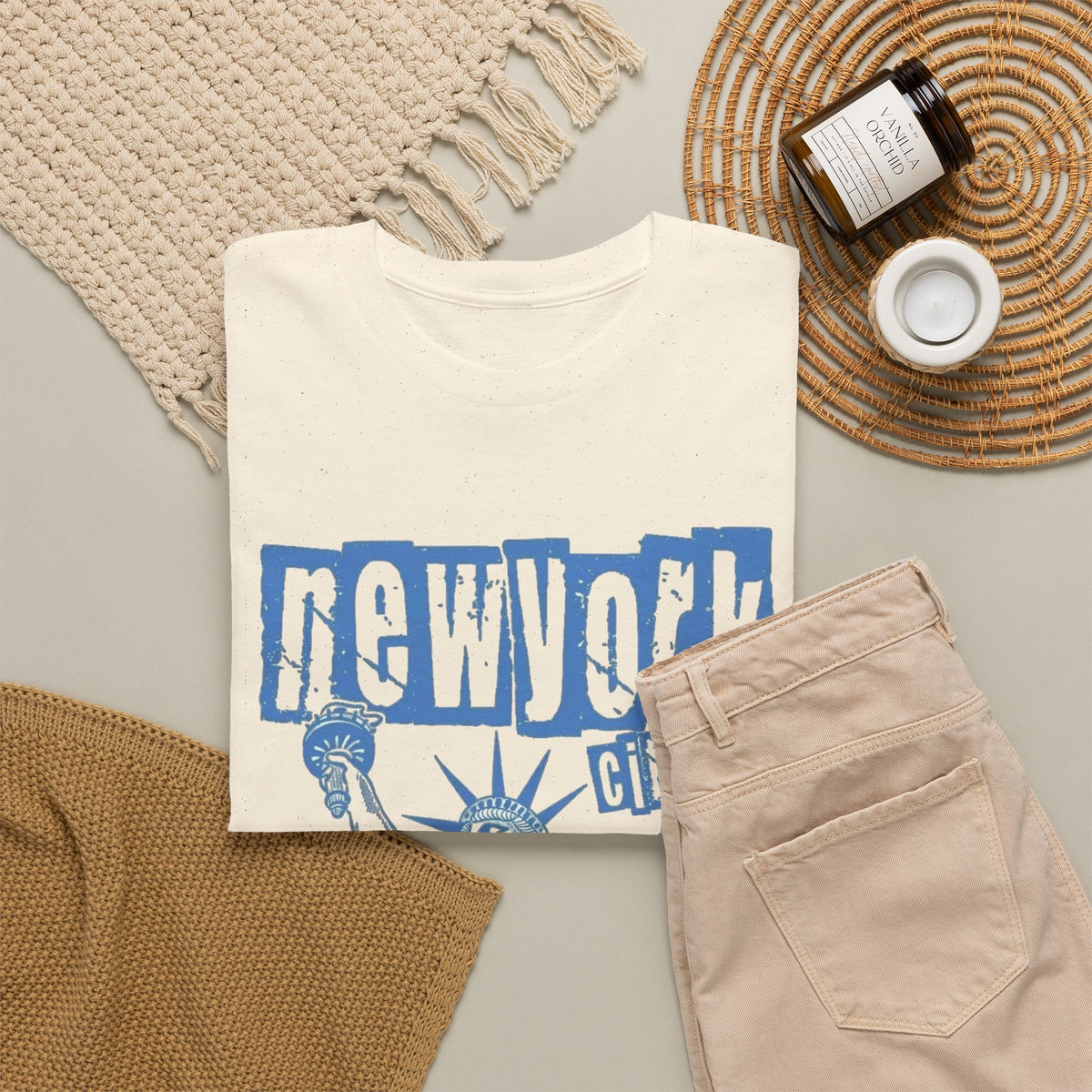 New York Retro Classic Graphic T Shirt Men's Liberty  Heavy Cotton Tee