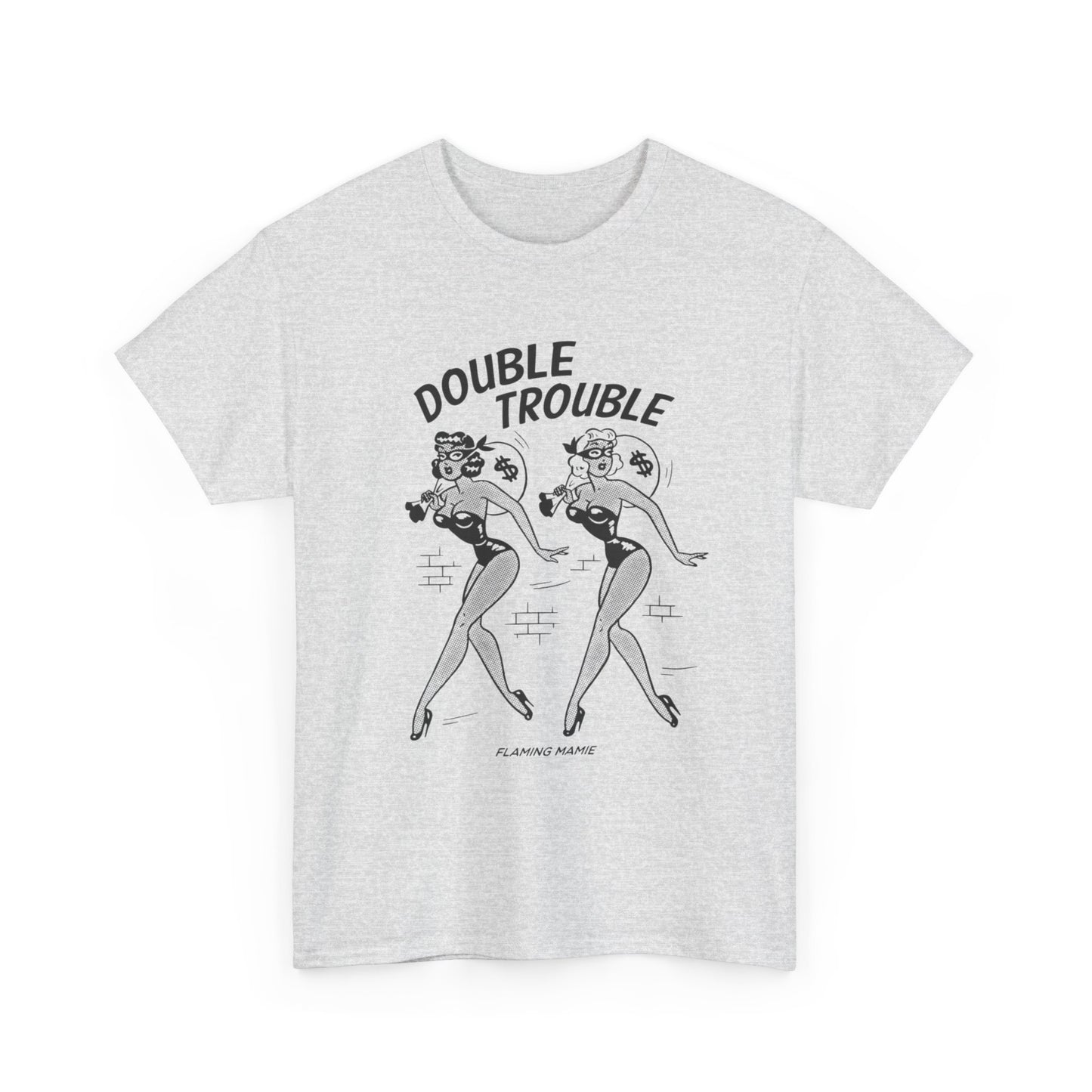Double Trouble Flaming Mamie Graphic T Shirt Unisex Heavy Cotton Tee NEW Gift