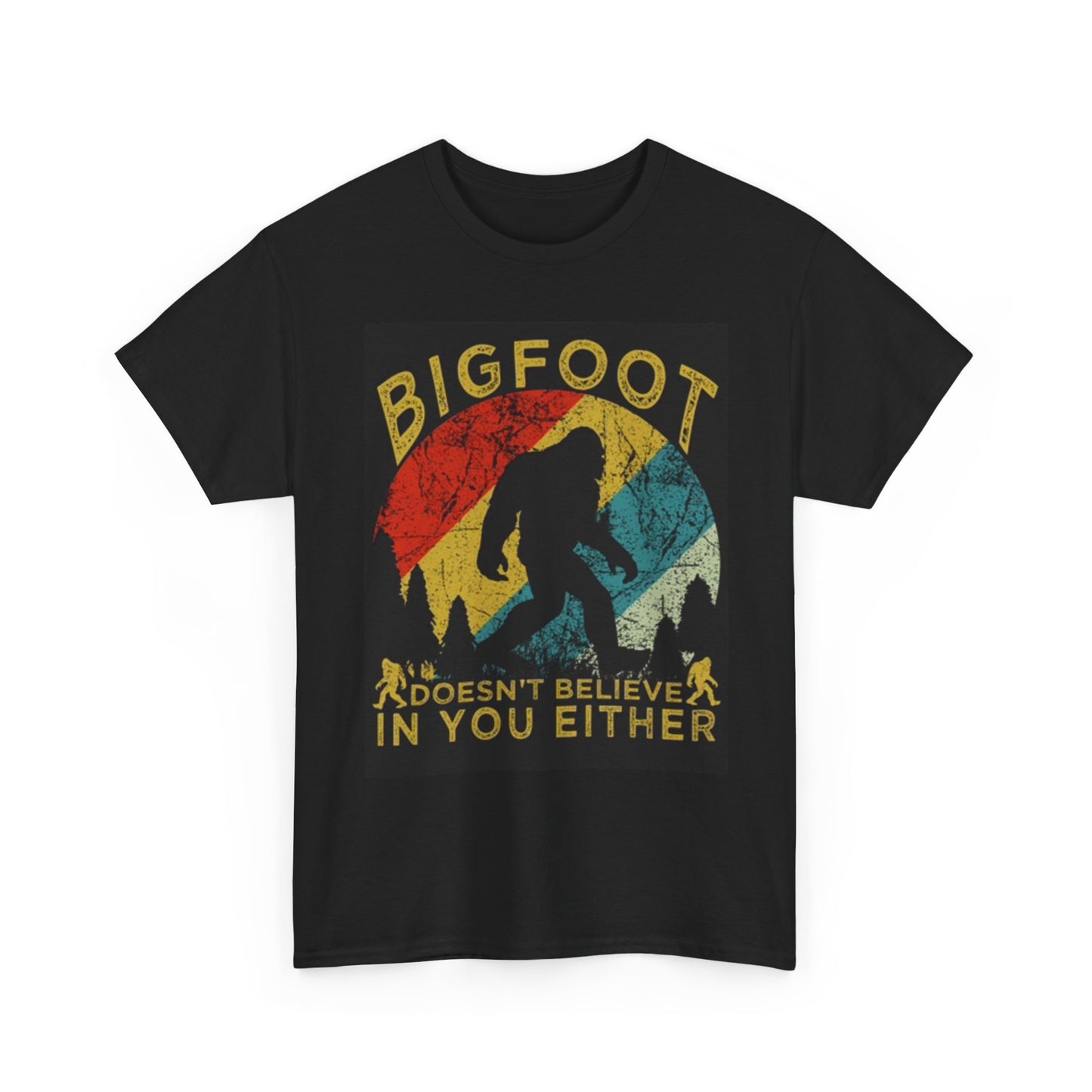 Funny Bigfoot Graphic Shirt Outdoors Hiking Unisex Heavy Cotton Tee