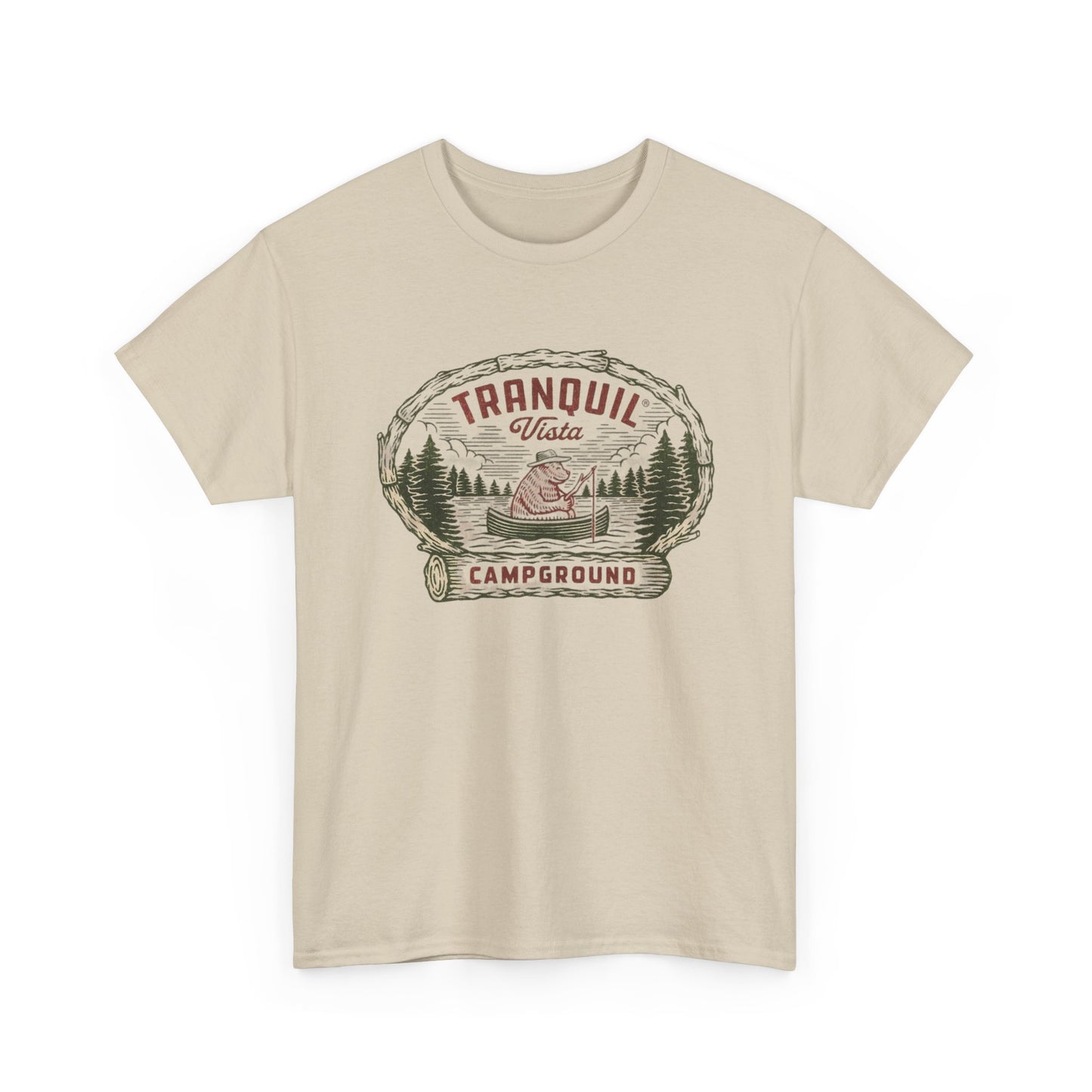 Tranquil Camp Ground Graphic T Shirt Unisex Heavy Cotton Tee