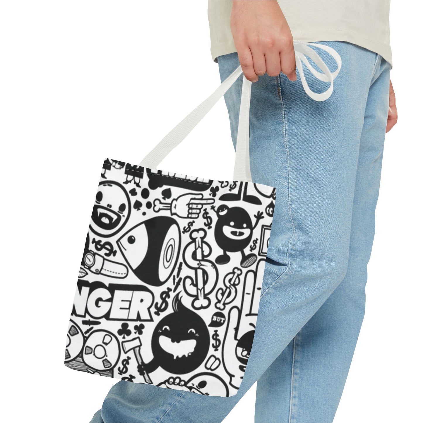 Black And White Stickers All Over BRAND NEW Purse, Pocketbook,Travel Tote Bag