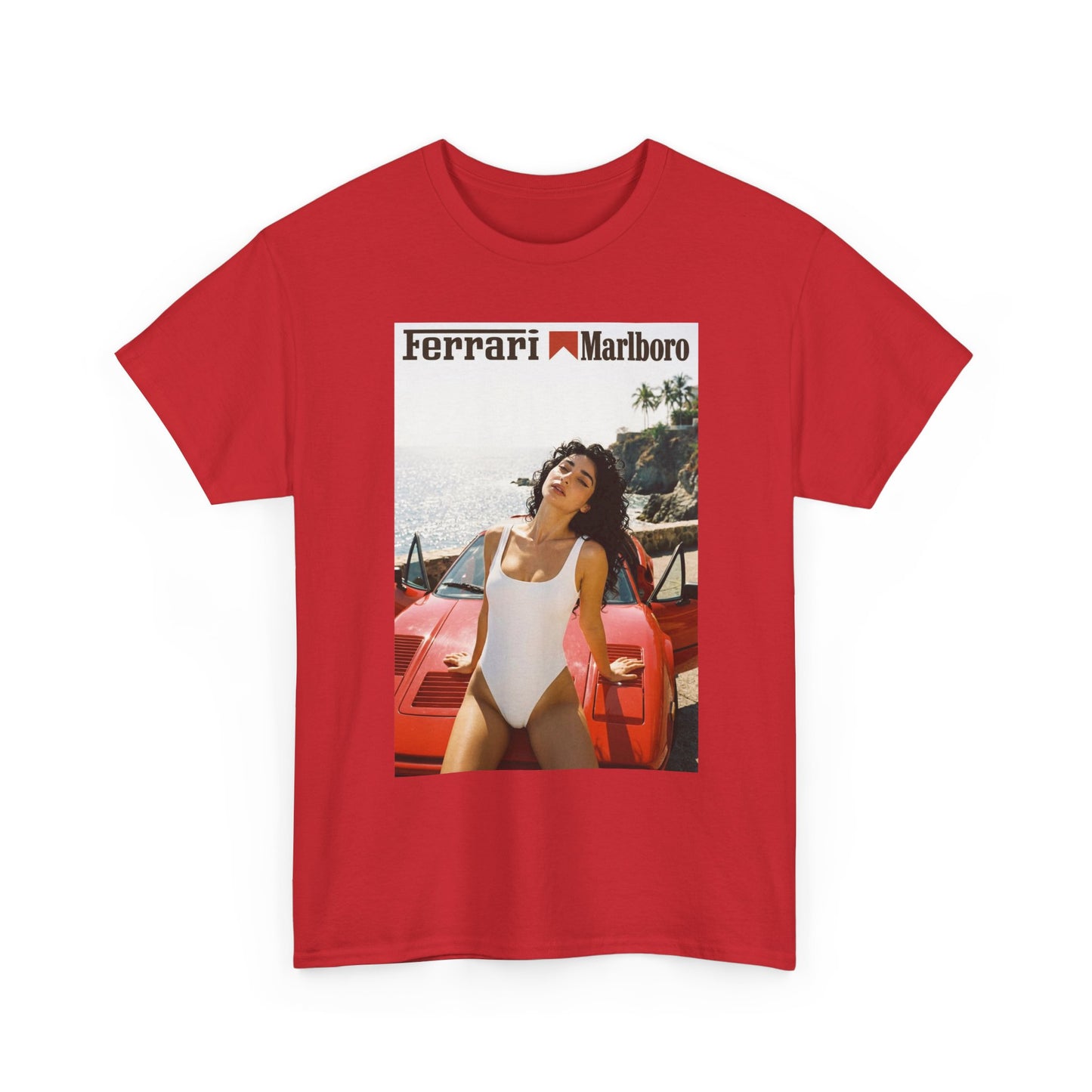 Ferrari Racing Marlboro Graphic T Shirt Men's Heavy Cotton Tee - Quality - Modern True to Size
