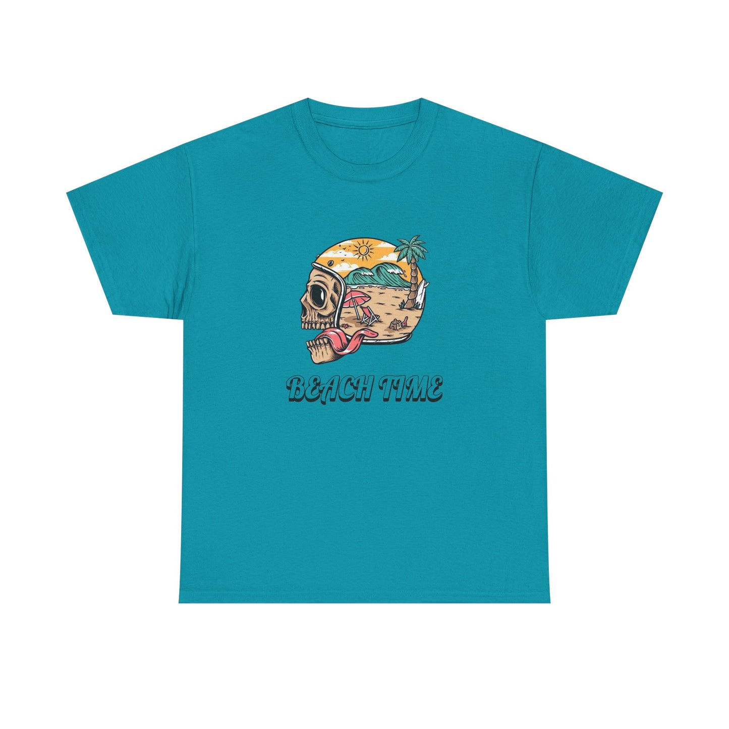 Beach Time Motorcycles T Shirt Graphic Unisex Heavy Cotton Tee NEW GIFT