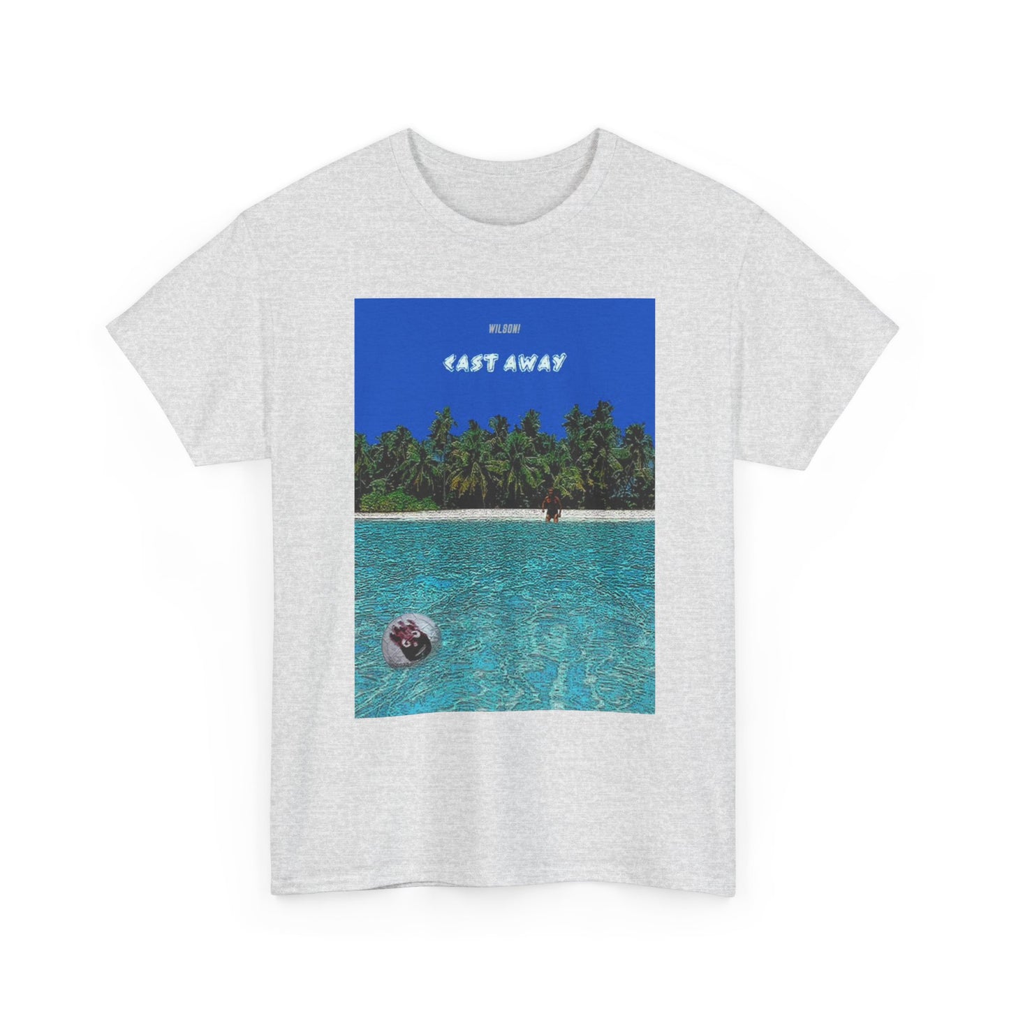 Cast Away Wilson Funny Retro Graphic T Shirt NEW Unisex Heavy Cotton Tee