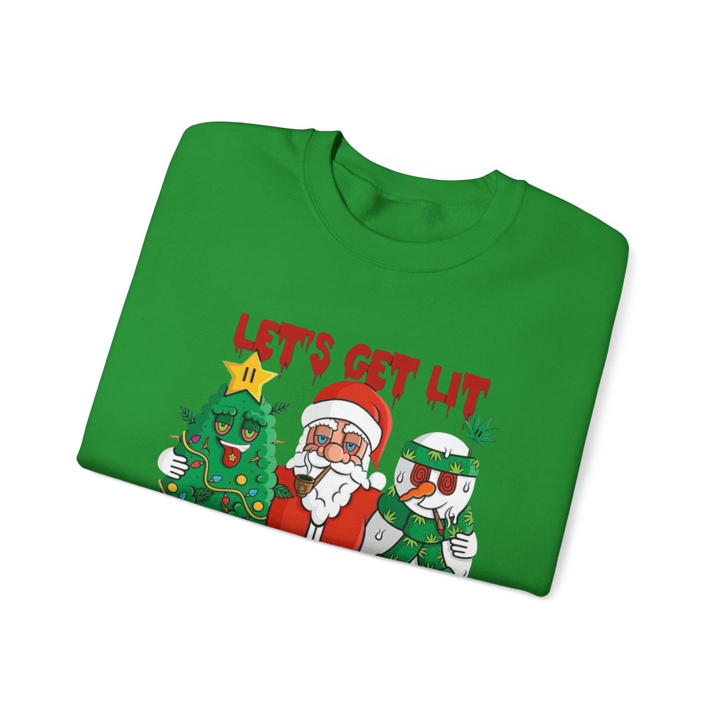 Lets Get Lit Santa Christmas Sweater NEW Unisex Heavy Blend™ Crewneck Sweatshirt
