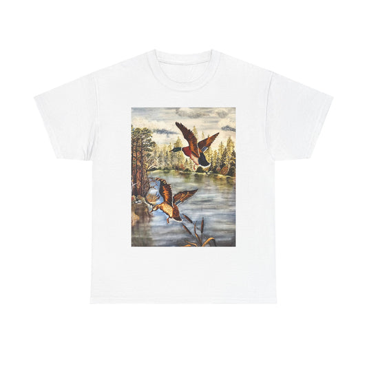 Ducks hunting vintage tractor country Texas bass pro Unisex Heavy Cotton Tee
