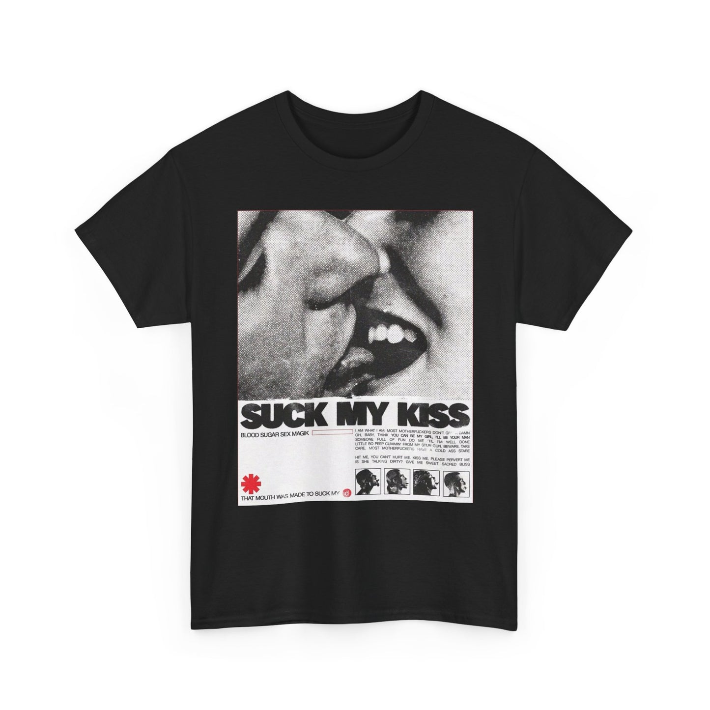 Suck My Kiss Vintage Album Art Graphic T Shirt Unisex Heavy Cotton Tee